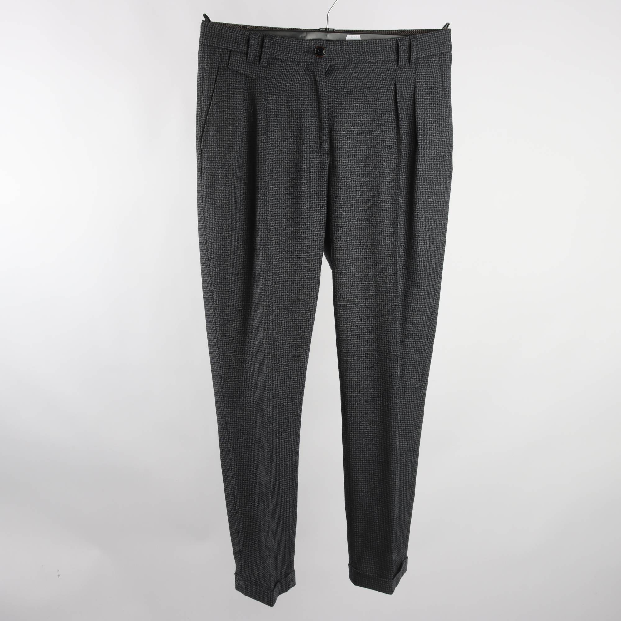 Byxor, Sessùn, grå, blå, ullmix, stl. 40.