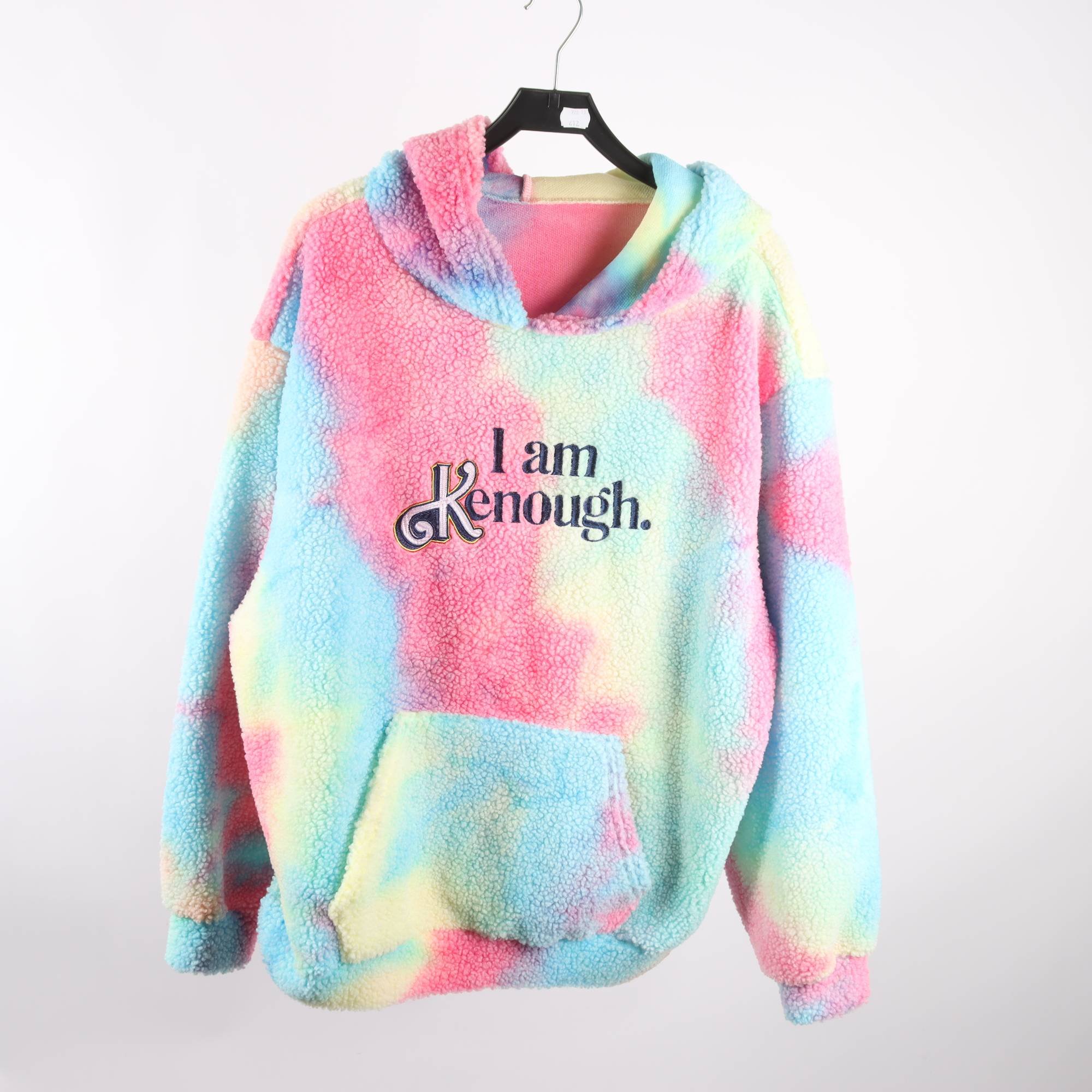 Hoodie, I am Kenough, flerfärgad, rosa, blå, pile, stl. L.