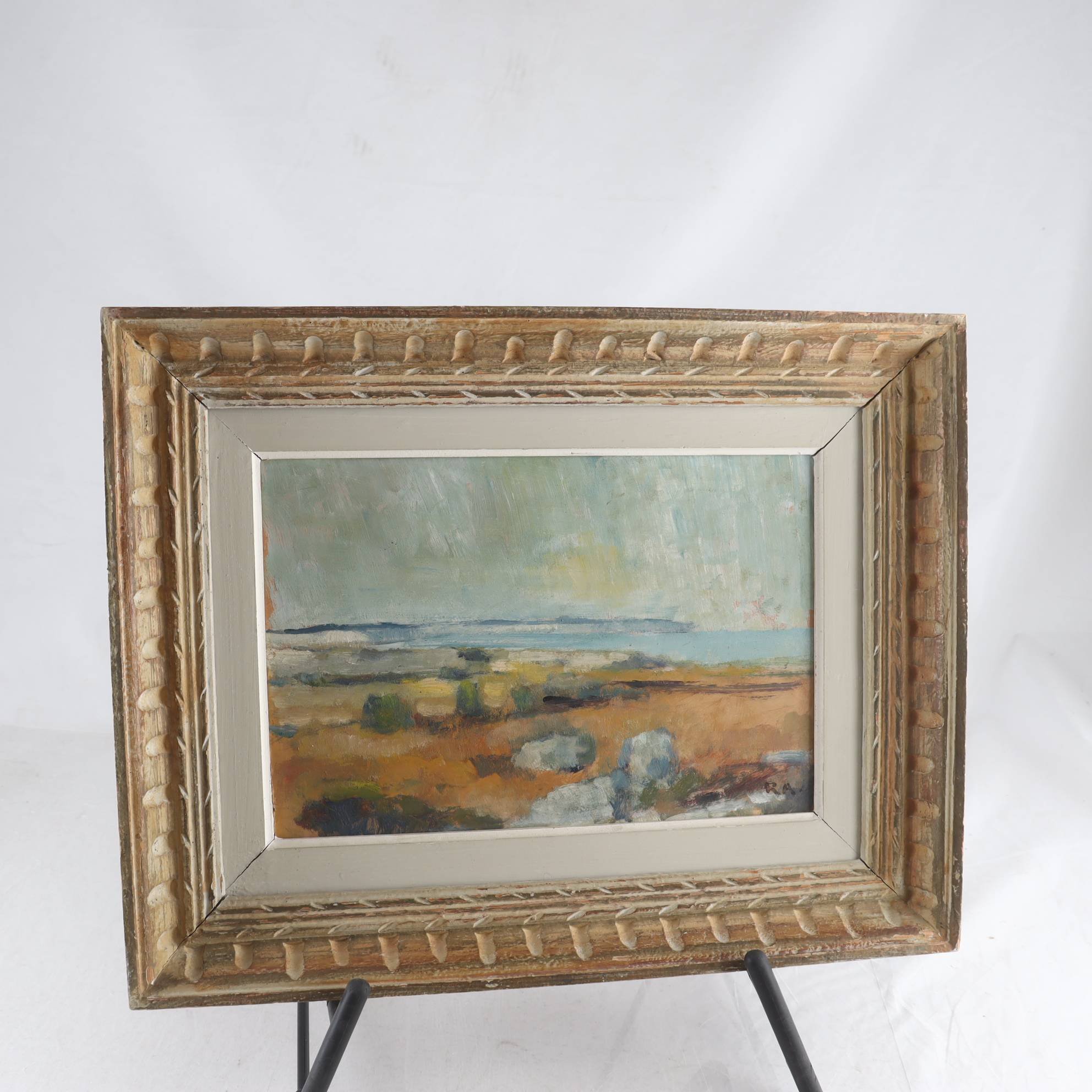 Olja på pannå, Ragnar Alyre, (1894-1975), monogramsign. Samfraktas ej.