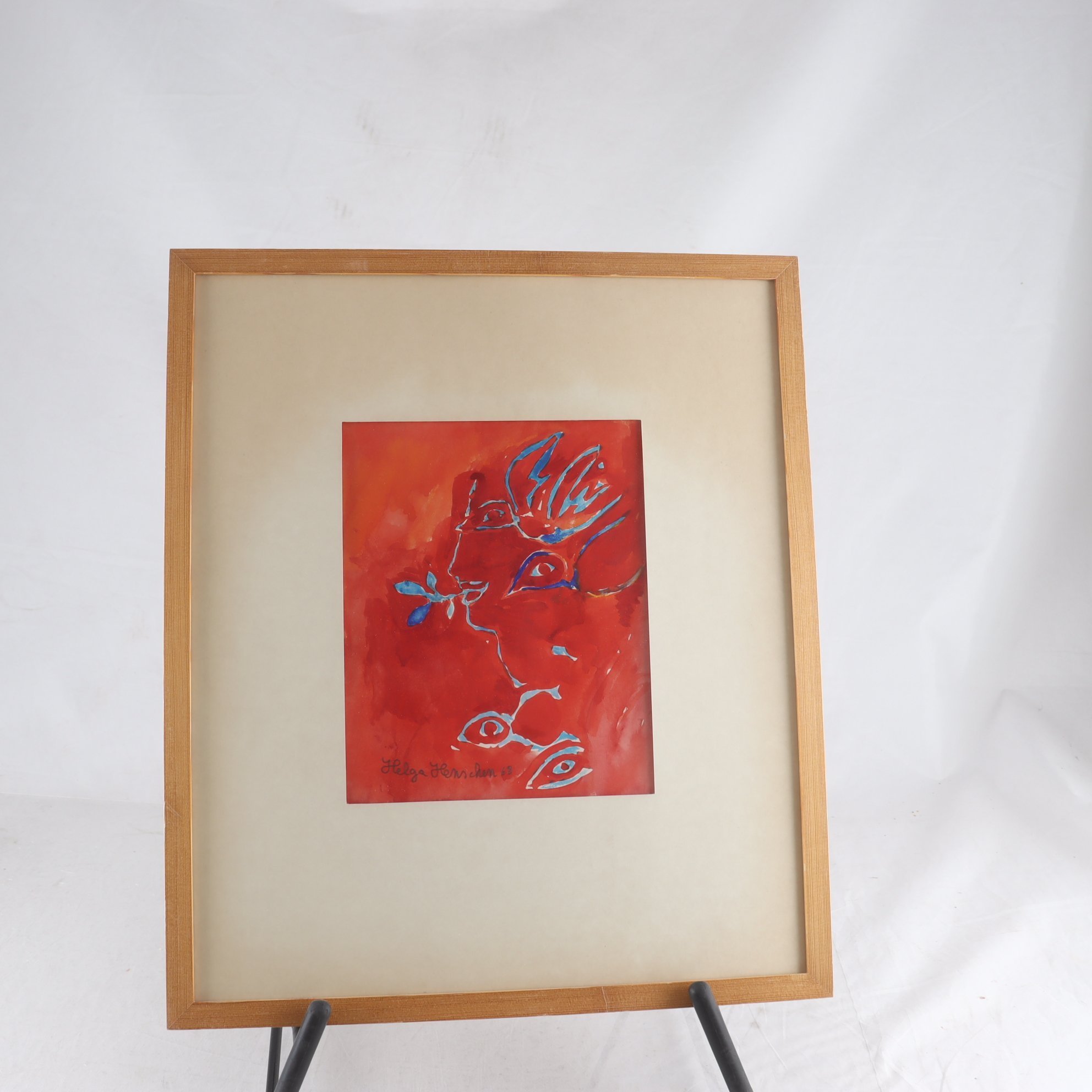 Akvarell, Helga Henschen, (1917-2002), 1963, sign. Samfraktas ej.