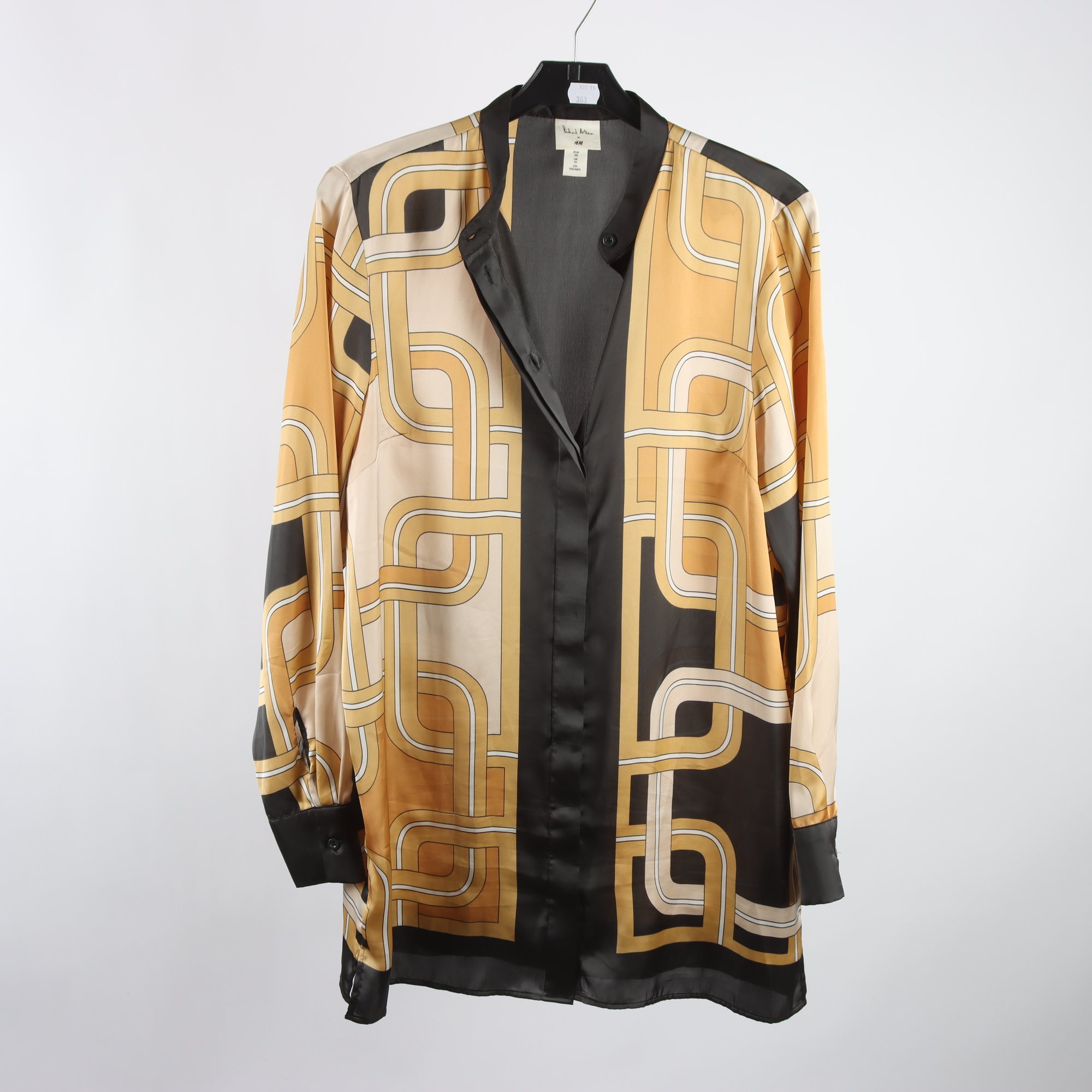 Blus, Richard Allen x H&M, beige, svart, stl. 38.