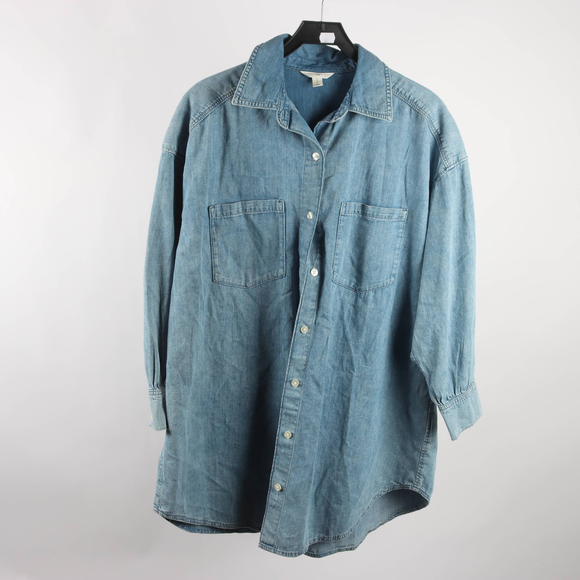 Blus/tunika, H&M, blå, jeans, stl. S.