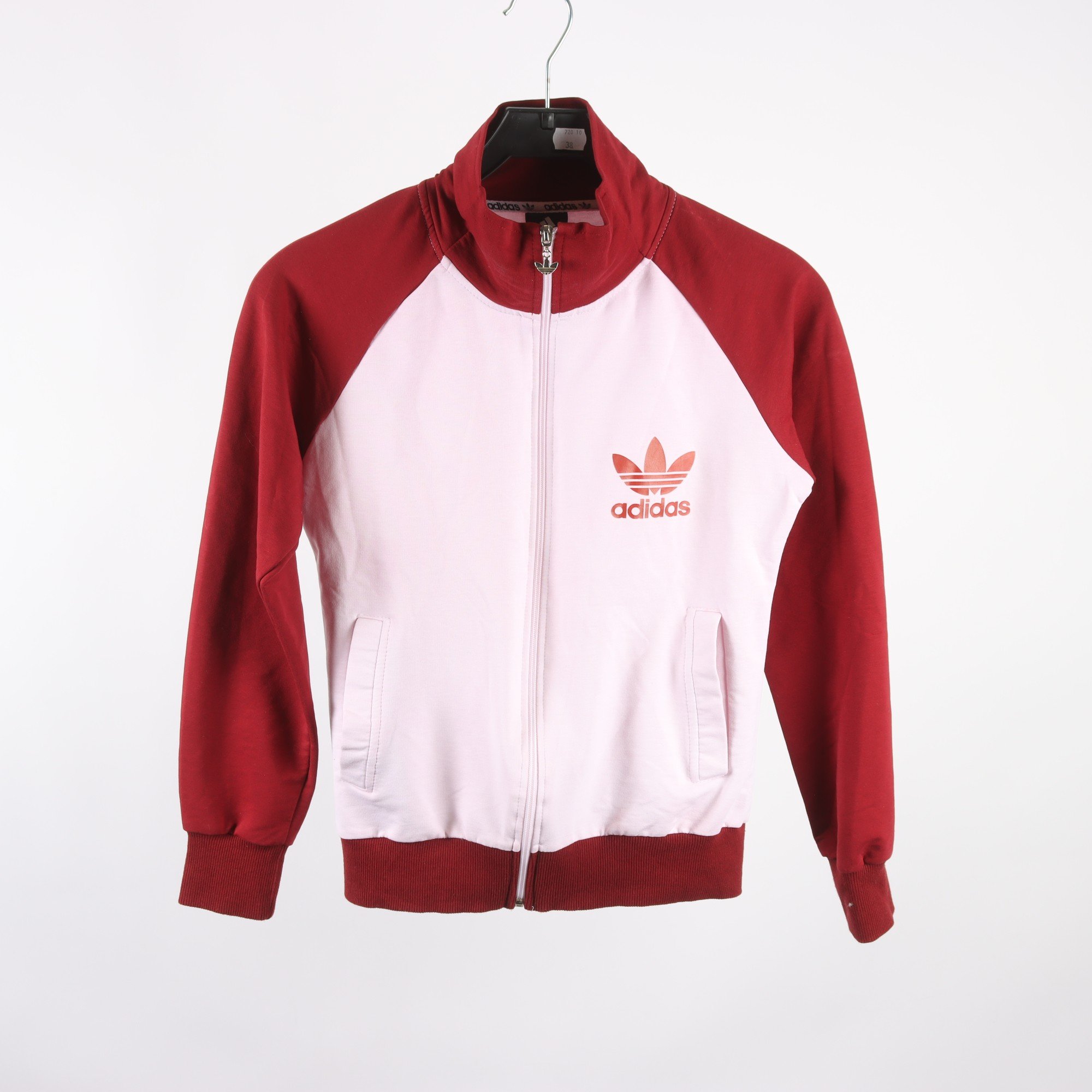 Sportjacka, Adidas, vinröd, rosa, stl. S