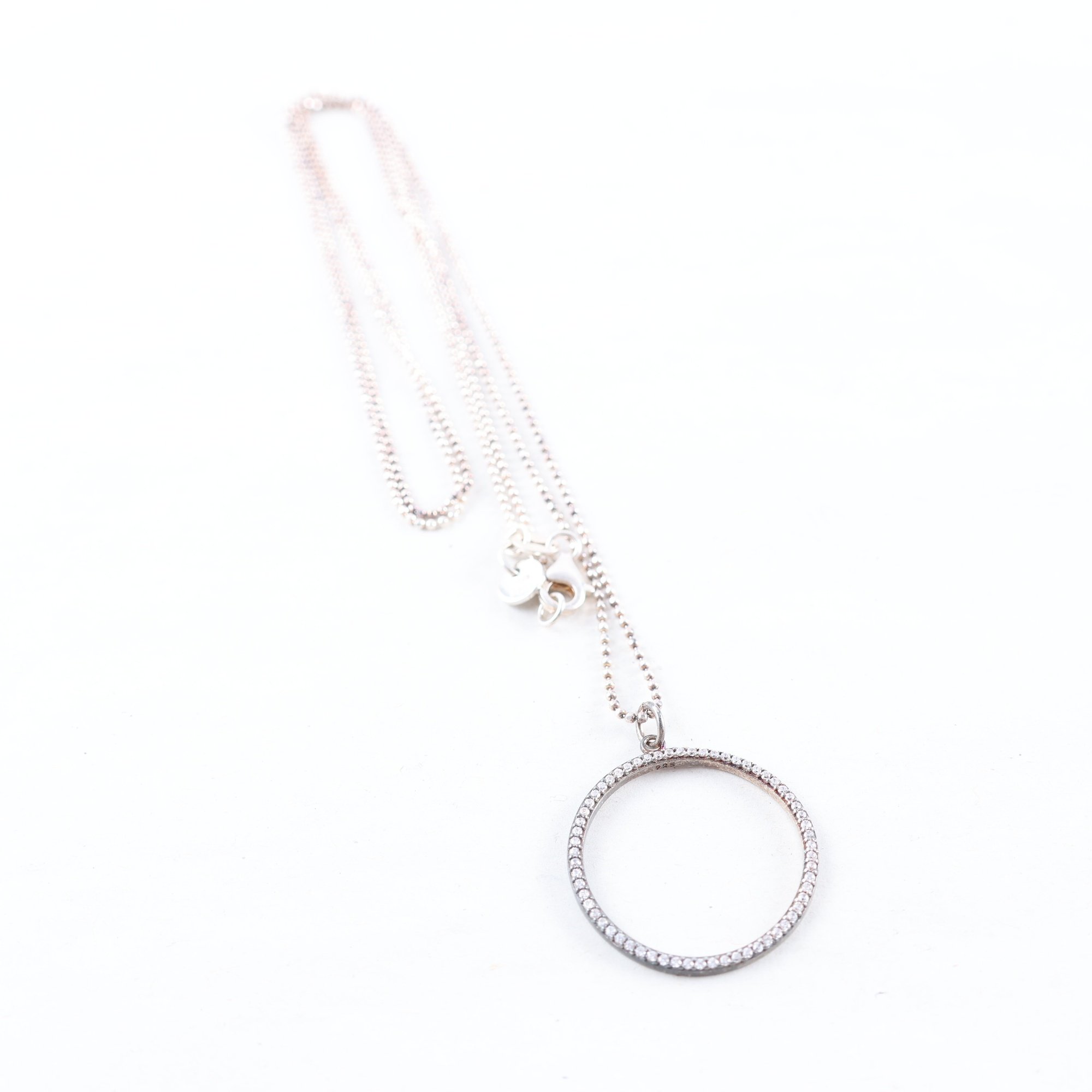 Halsband & hänge, silver, markasiter, brv: 5.6g