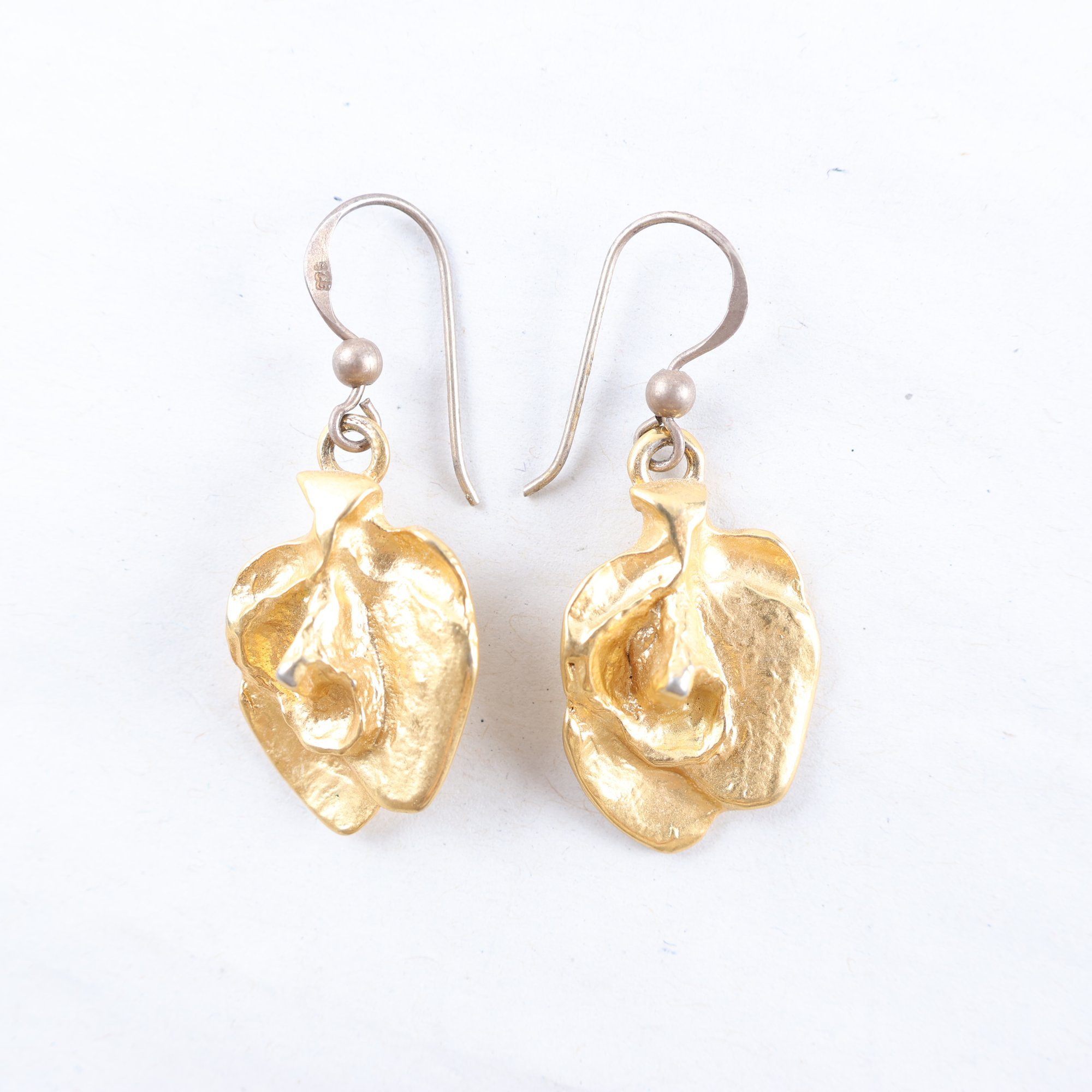 Örhängen, förgyllt silver, Börje Tennung