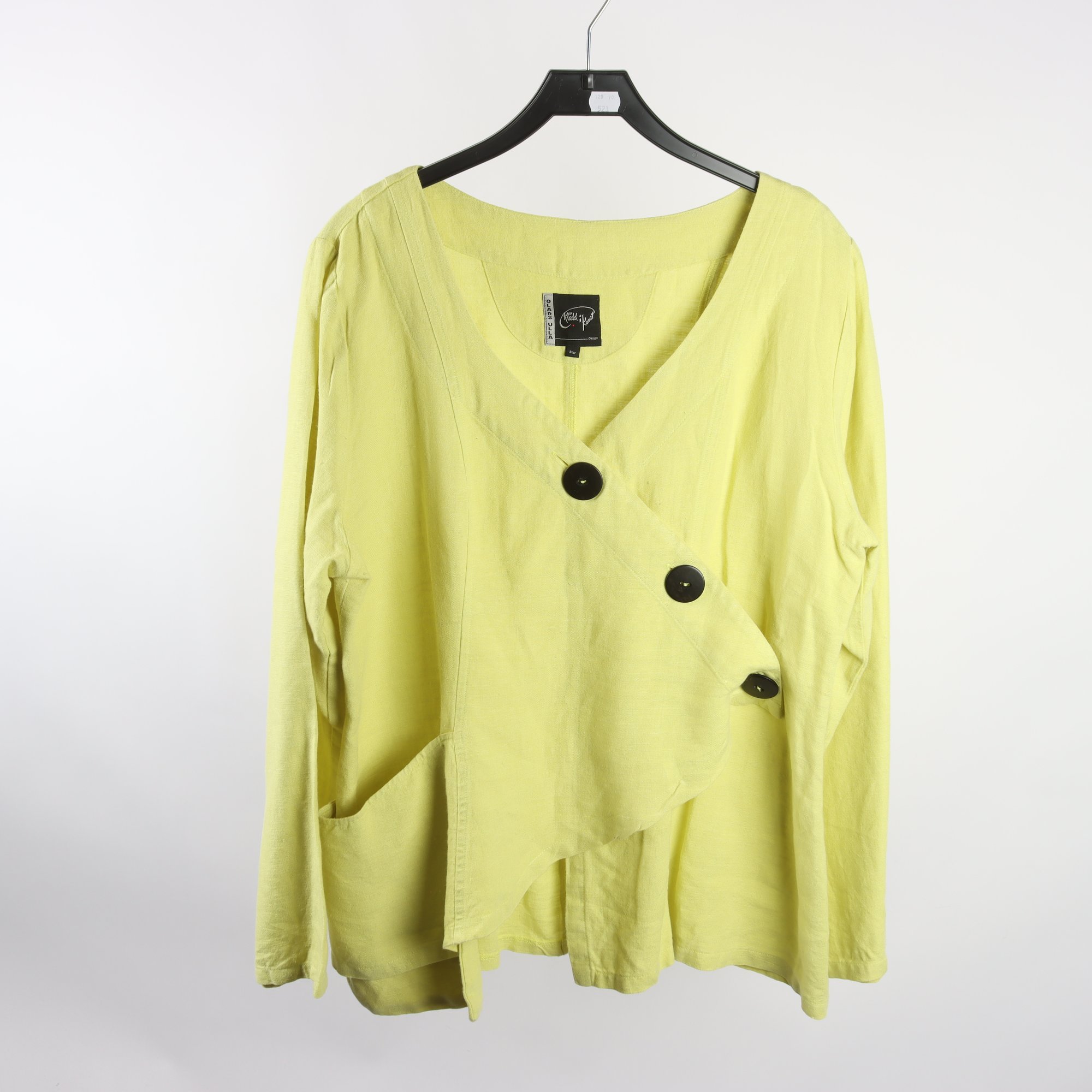 Blus, Olars Ulla, limegrön, lin, stl. Stor.