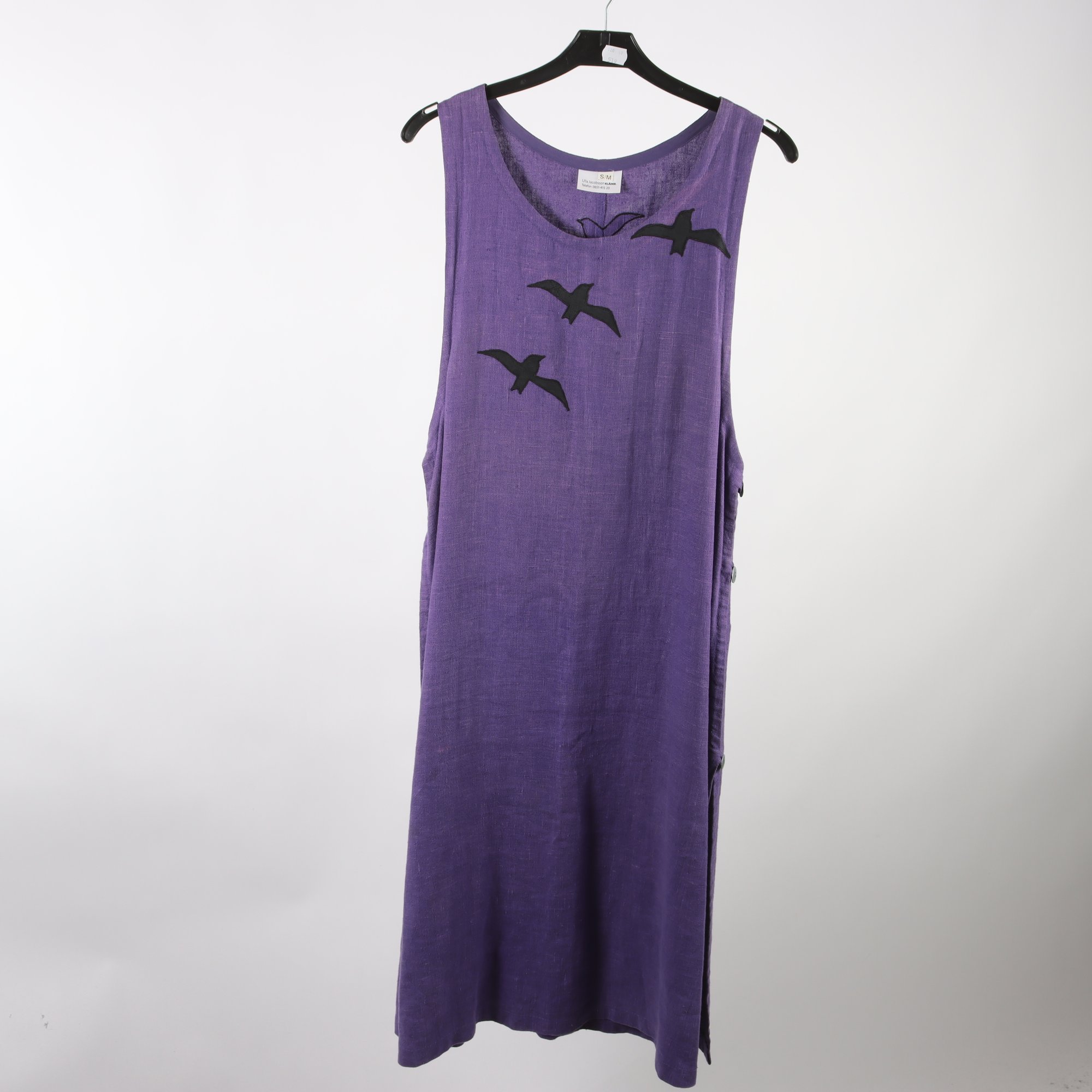 Klänning, Ulla Jacobsson Kläder, lila, 100% lin, stl. S/M.