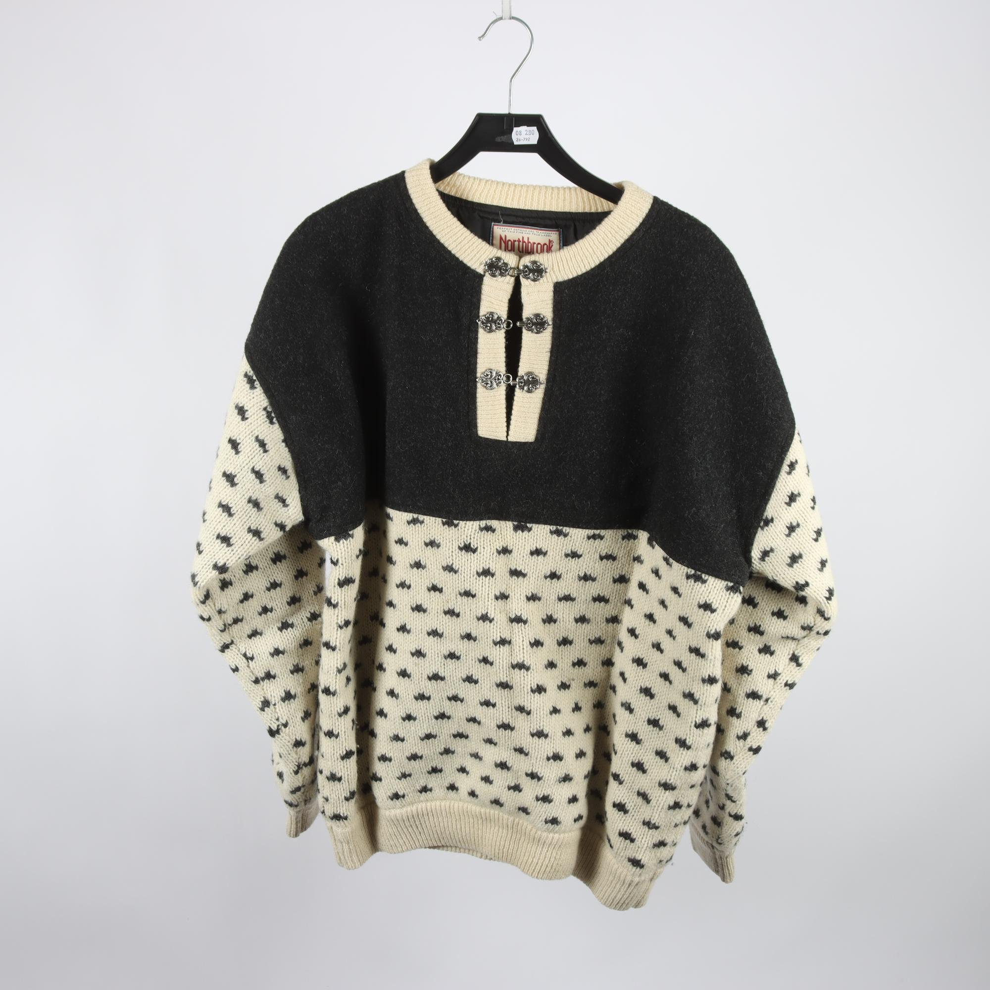 Fodrad fiskartröja, Northbrook, 100% ull, stl. L