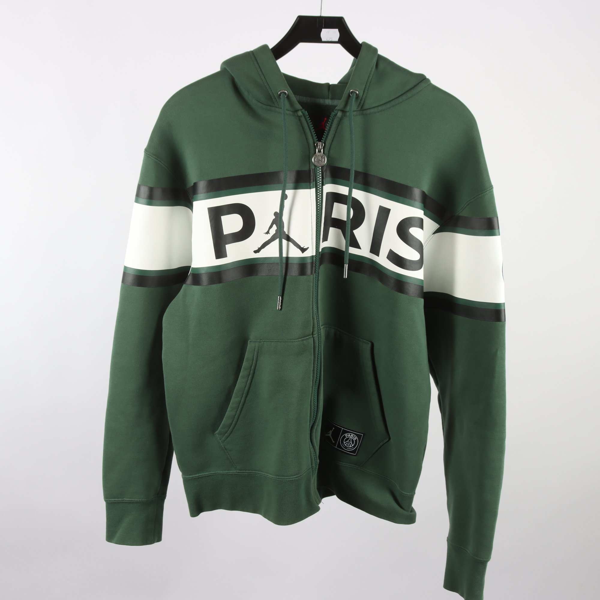 Hoodie, Jordan, Paris, grön, vit, stl. M.