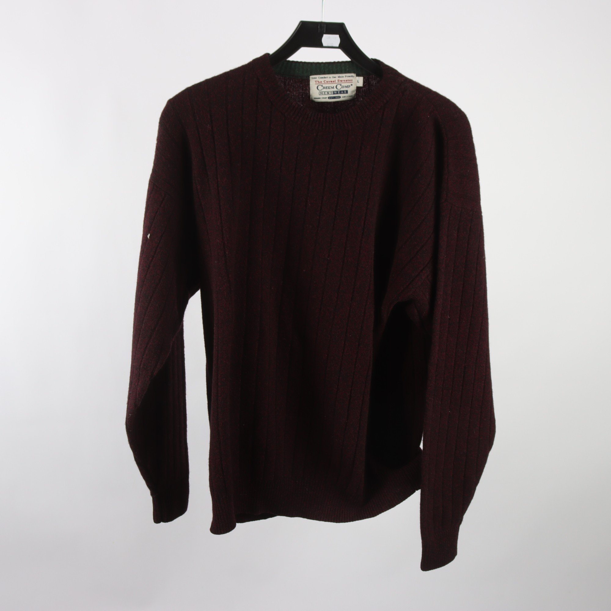 Tröja, Creem Comp, vinröd, 100% lammull, stl. L.