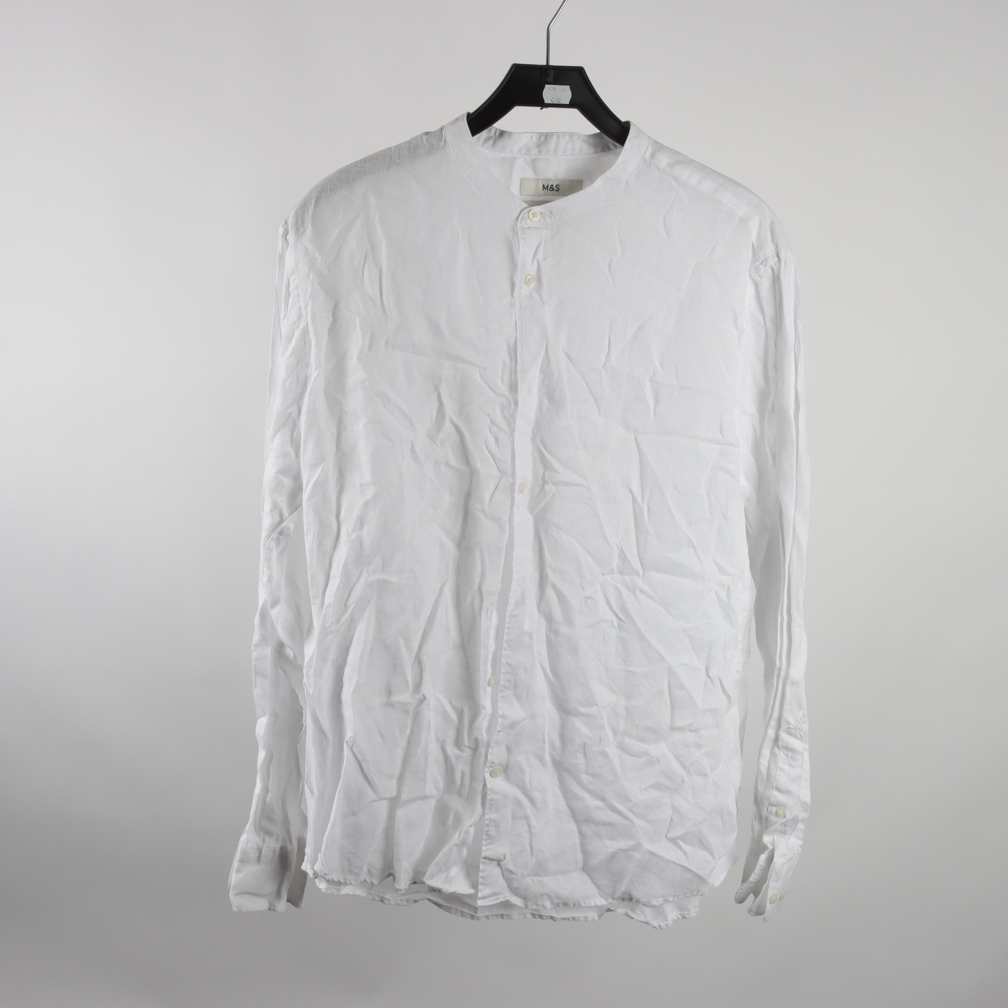 Skjorta, M & S, vit, 100% lin, stl. L.