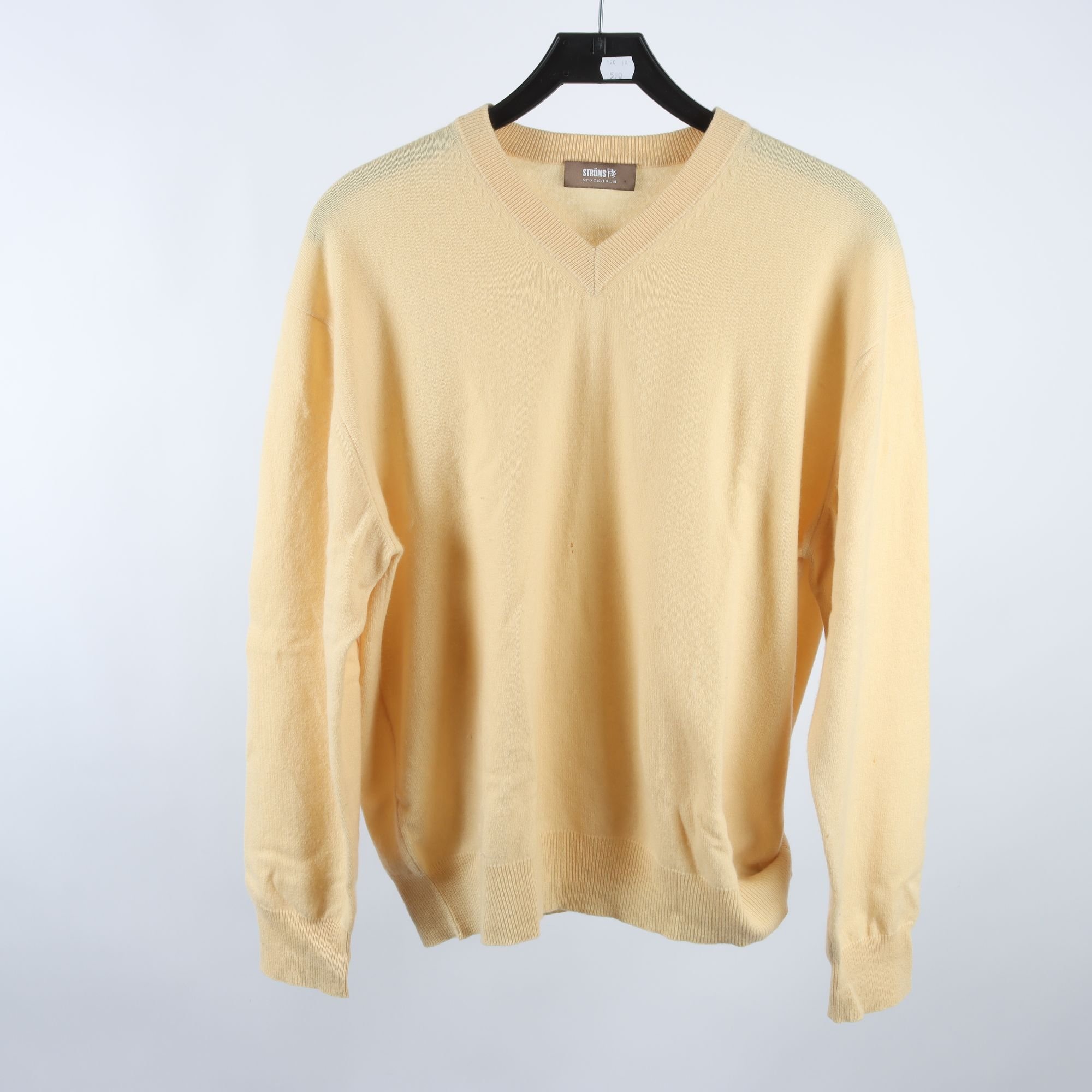 Tröja, Ströms, gul, 100% cashmere, stl. L.