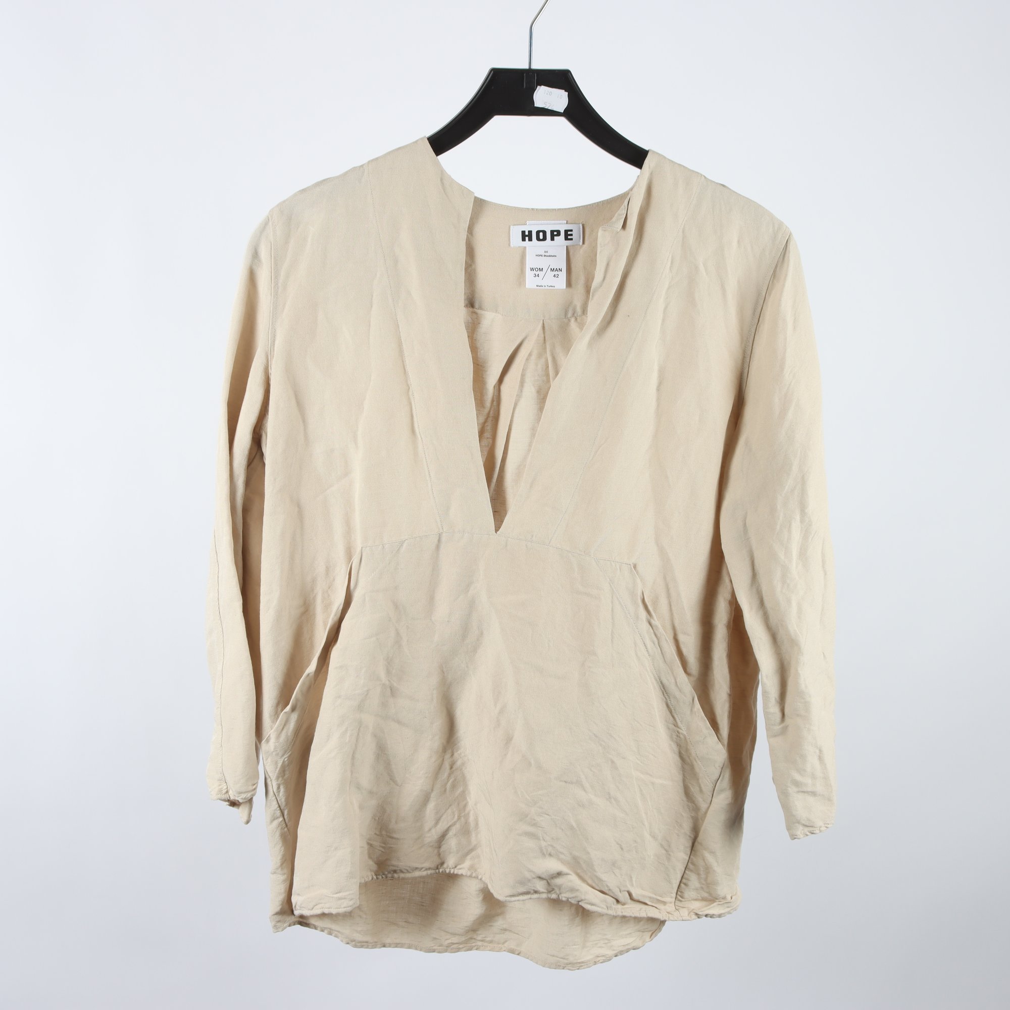 Blus, Hope, beige, 60% lin, stl. 34.