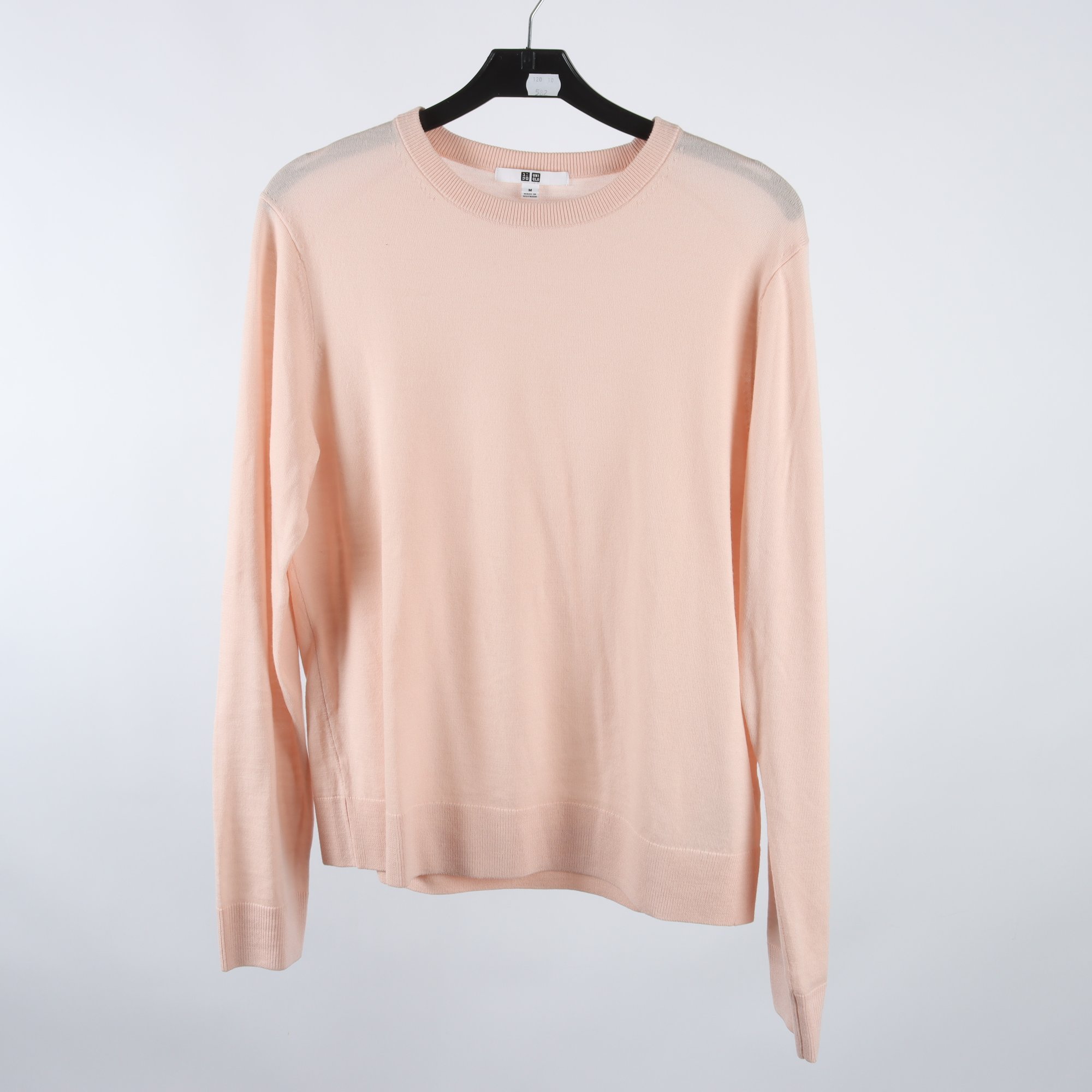 Tröja, Uniqlo, aprikos, 100% ull, stl. M.