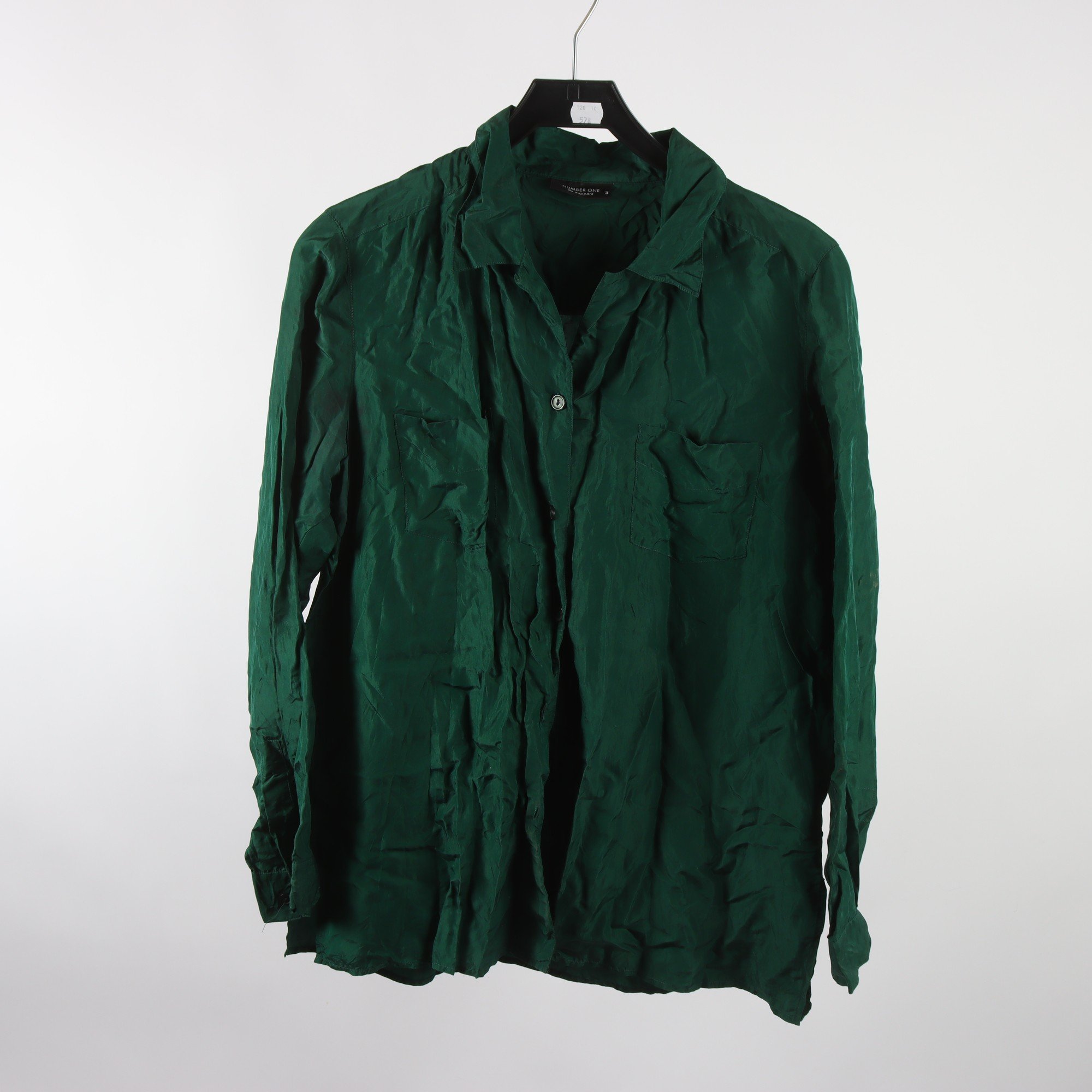 Blus, Number One x KappAhl, grön, 100% silke, stl. 44.