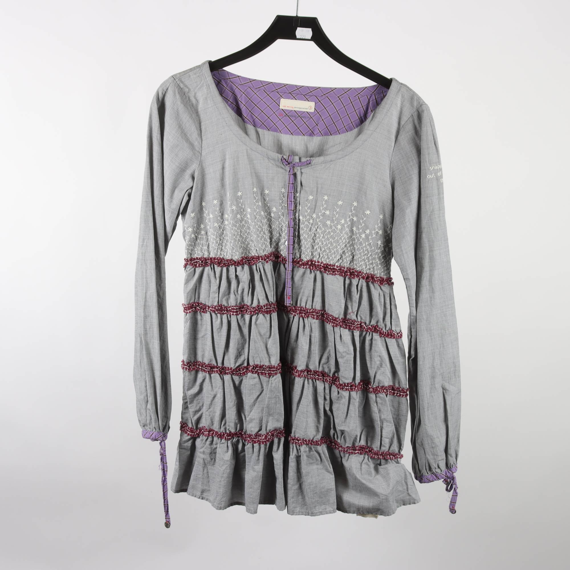Blus, Odd Molly, grå, broderad, stl. L.