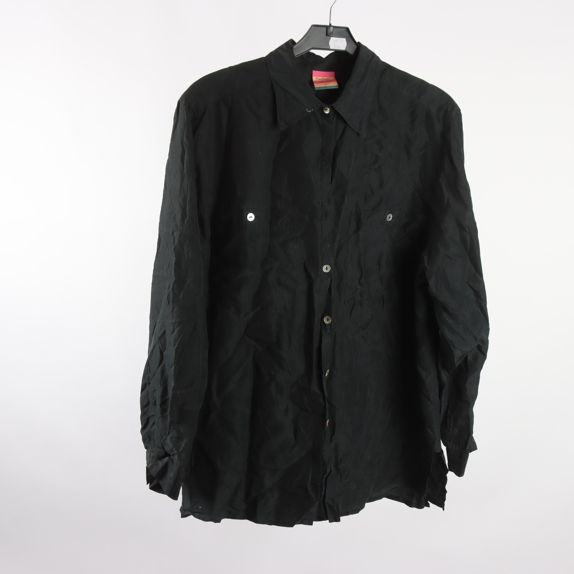 Blus, Gudrun Sjödén, svart, 100% silke, stl. S.