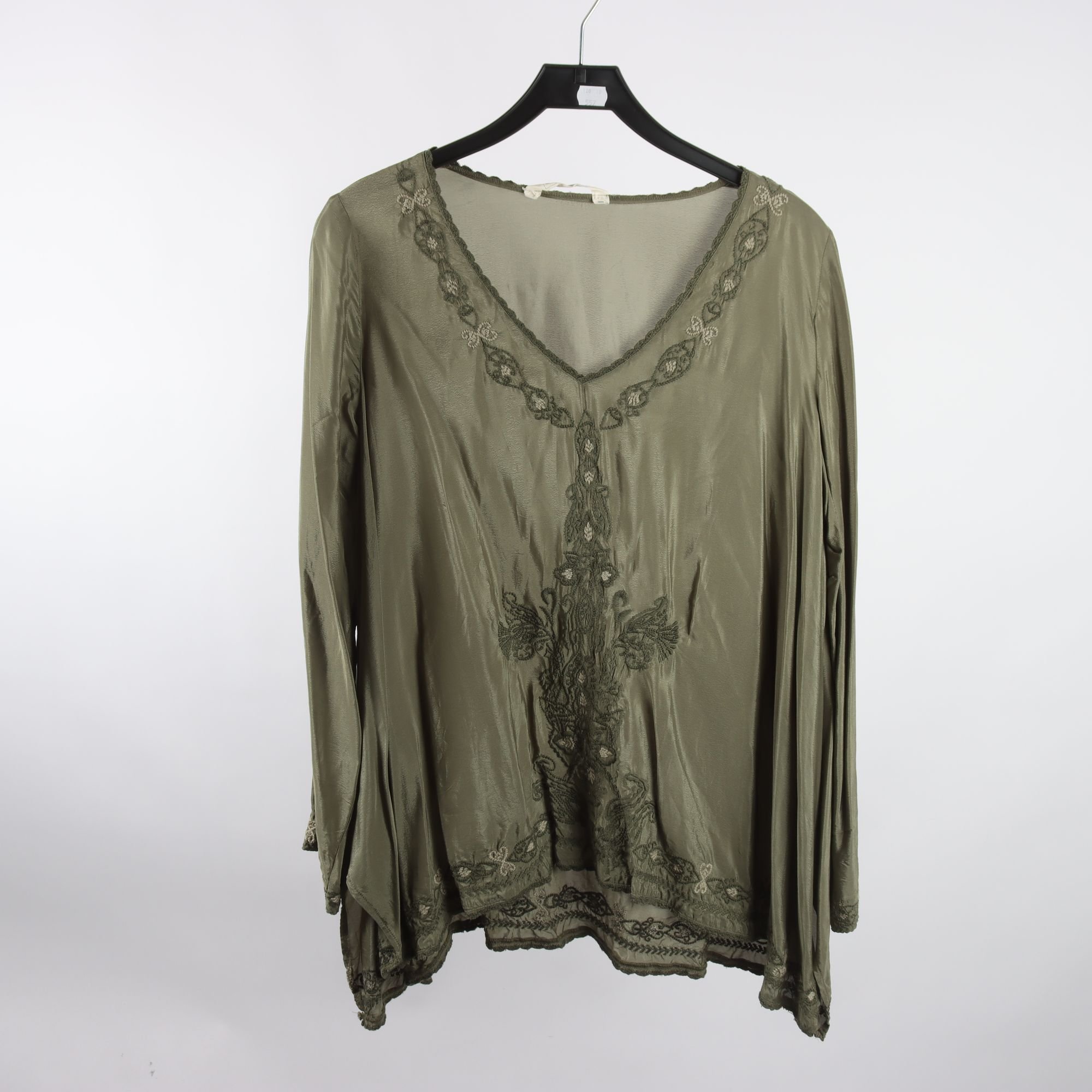 Blus, Odd Molly, grön, broderad, stl. L.