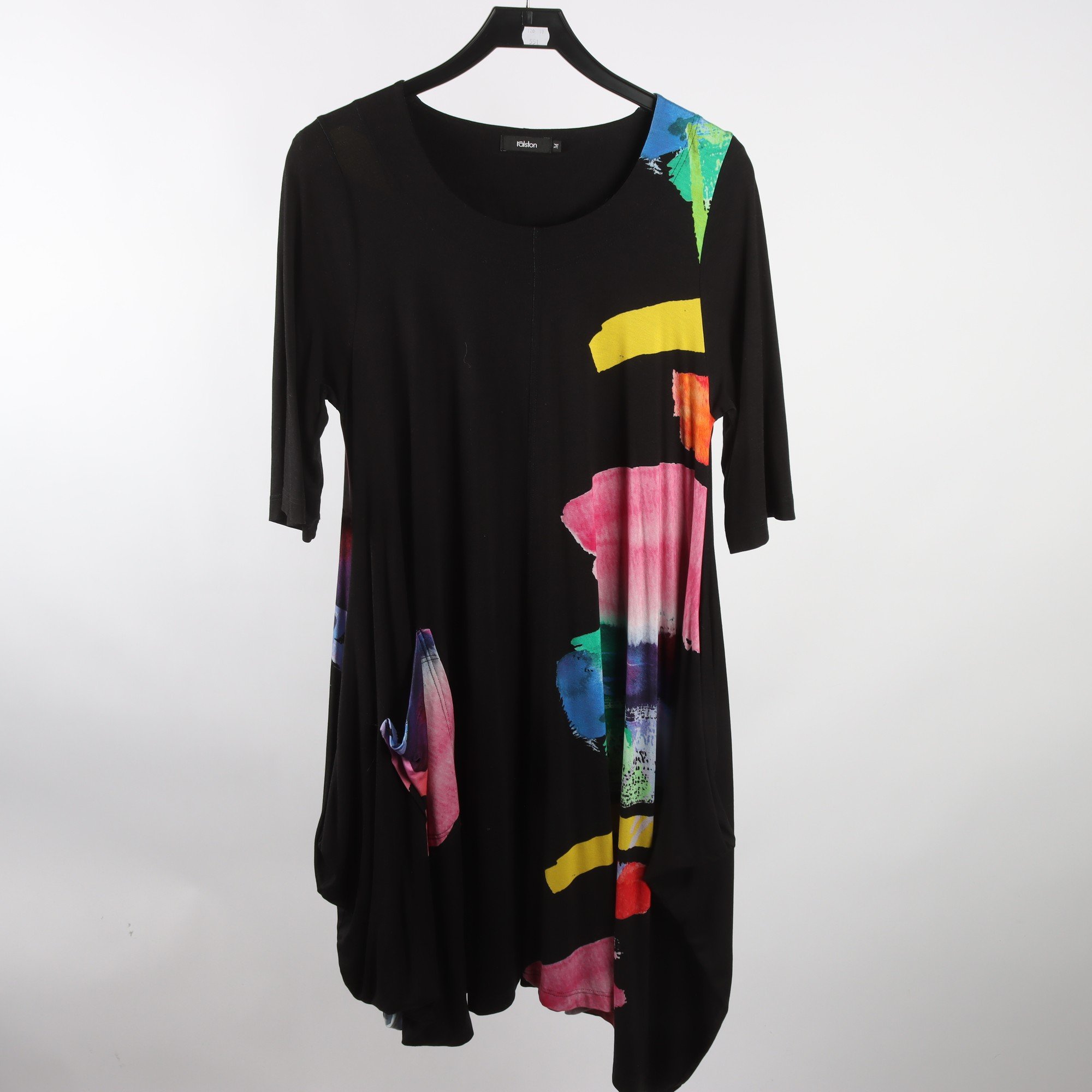 Klänning, Ralston, mönstrad, svart, stl. M.