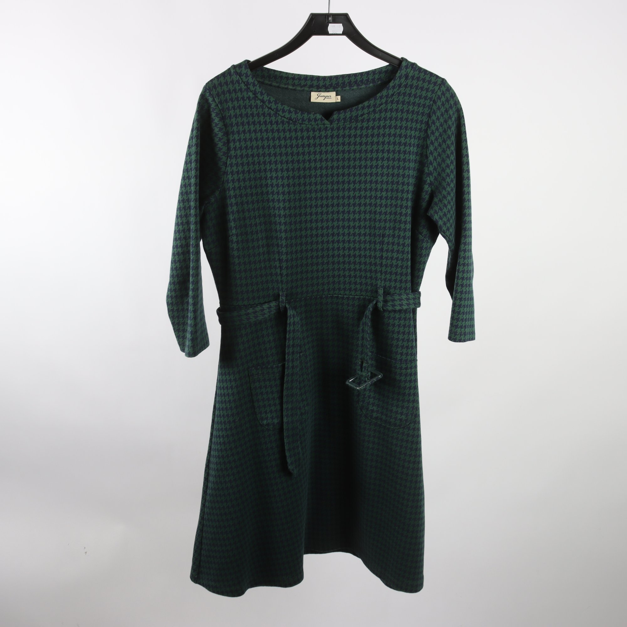 Klänning, Jumperfabriken, grön, blå, stl. L.