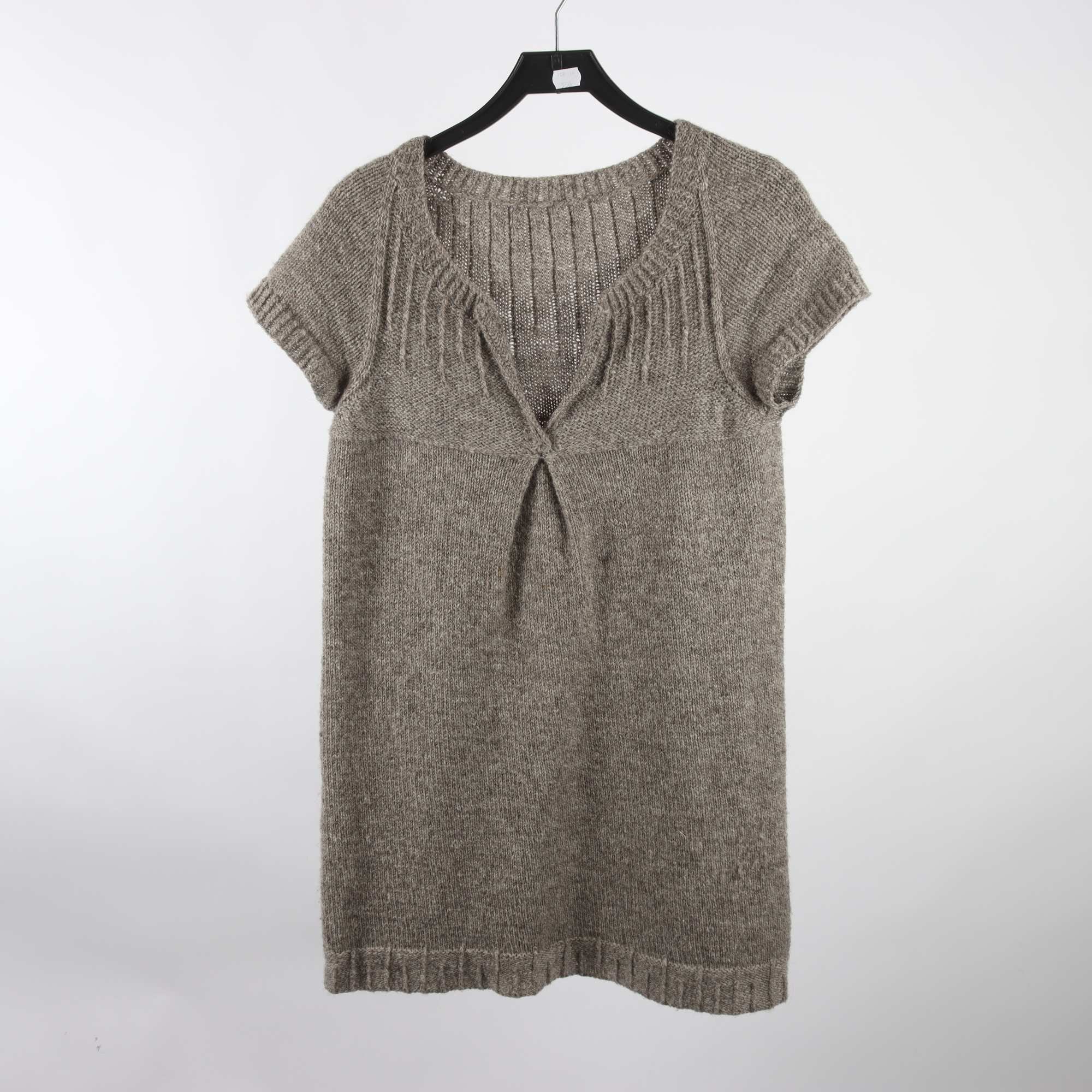 Klänning, Okänd, beige, stickad, stl. ca. S.