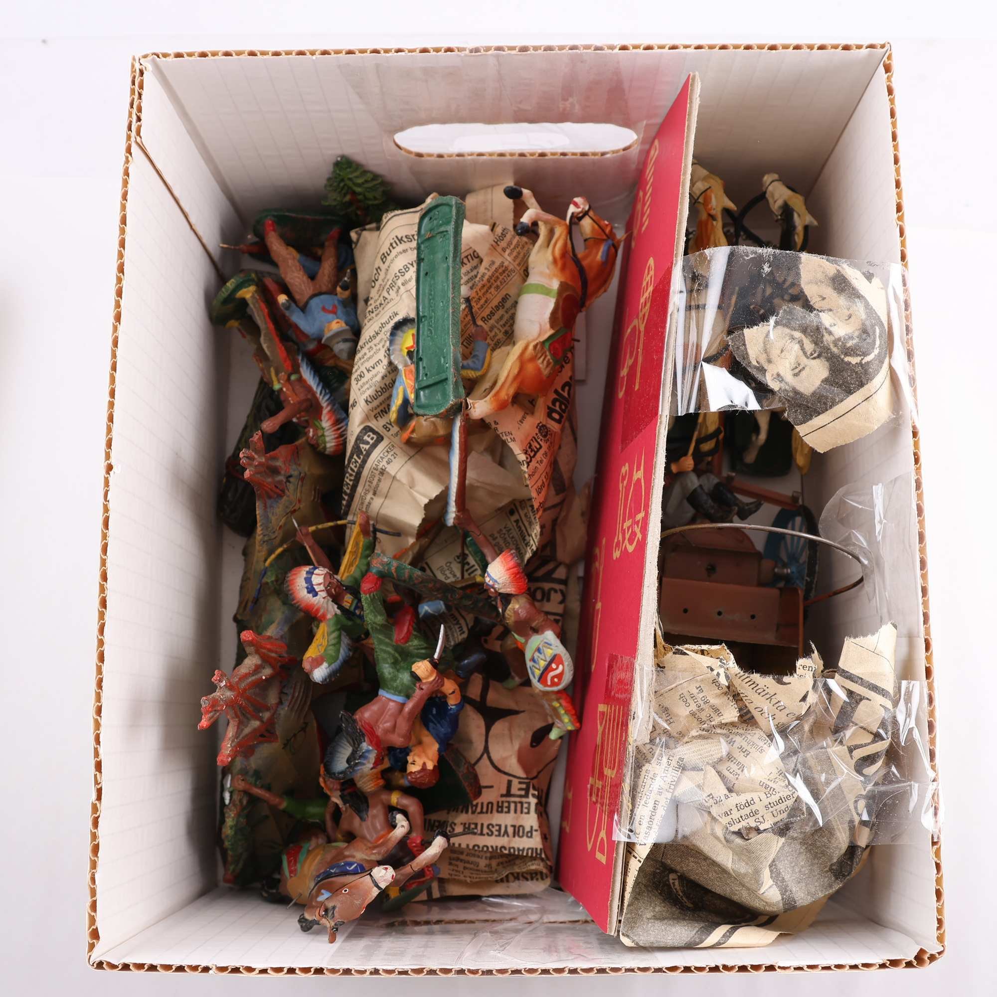 Figurer, Elastolin och lineol, blandat, vintage.