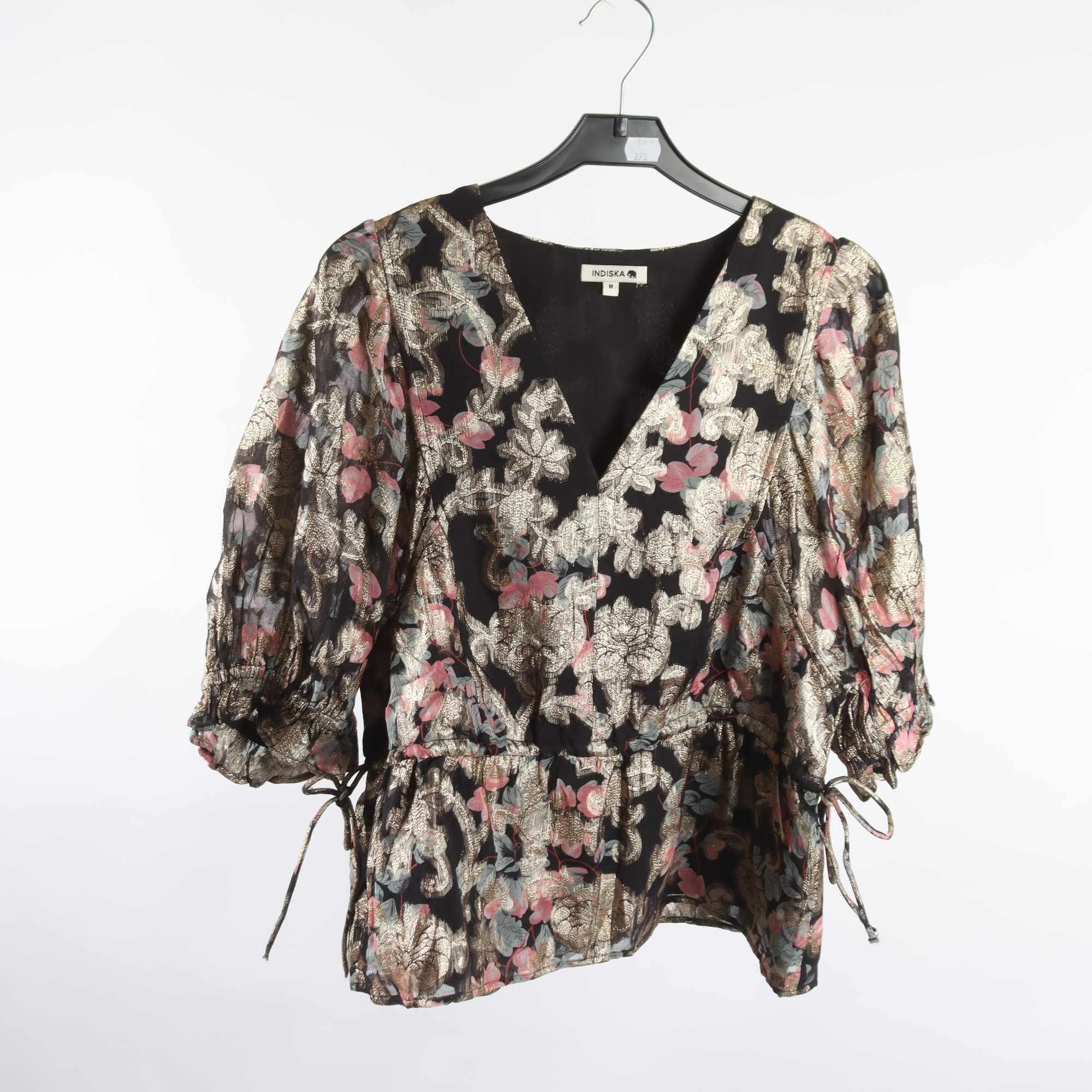 Blus, Indiska, mönstrad, stl. M