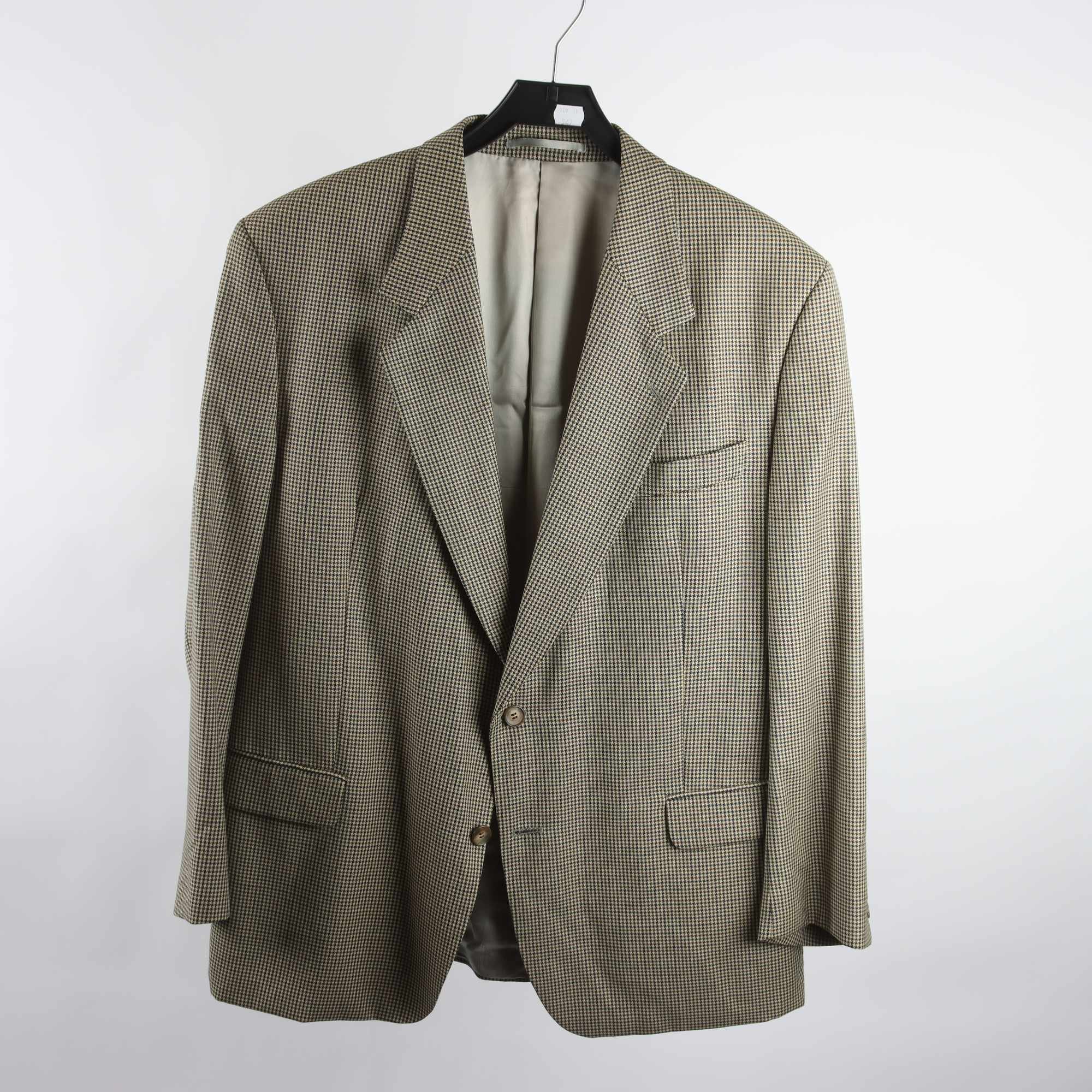 Kavaj, Oscar Jacobsen, beige, mönstrad, 100% ull, stl. D108.