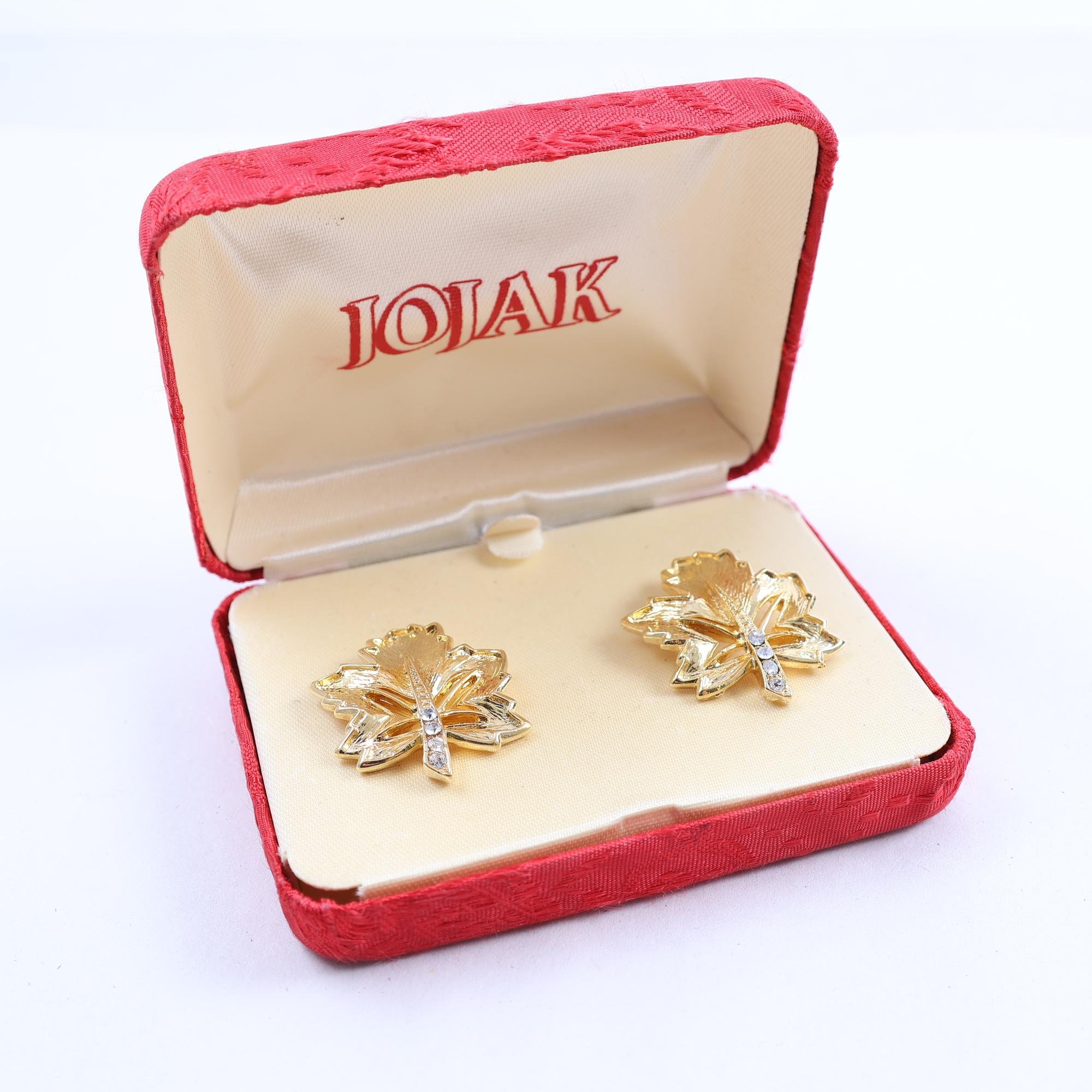 Örhängen, Vintage, guldfärgade, lönnlöv