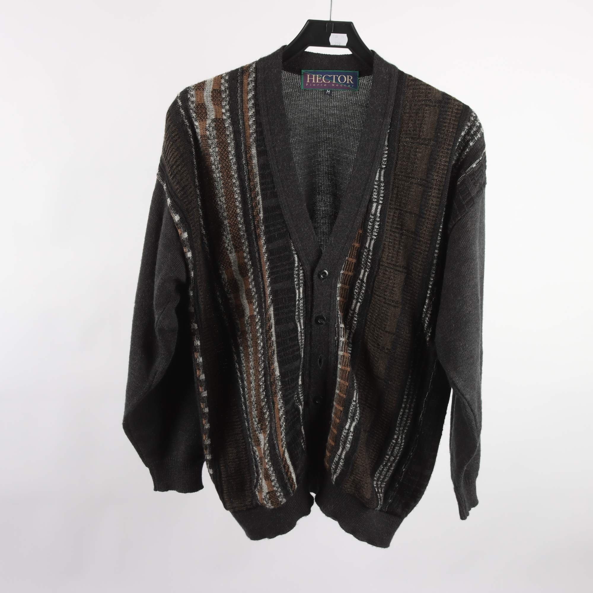 Tröja, Hector, grå, brun, ull, alpaca, mohair, stl. M.