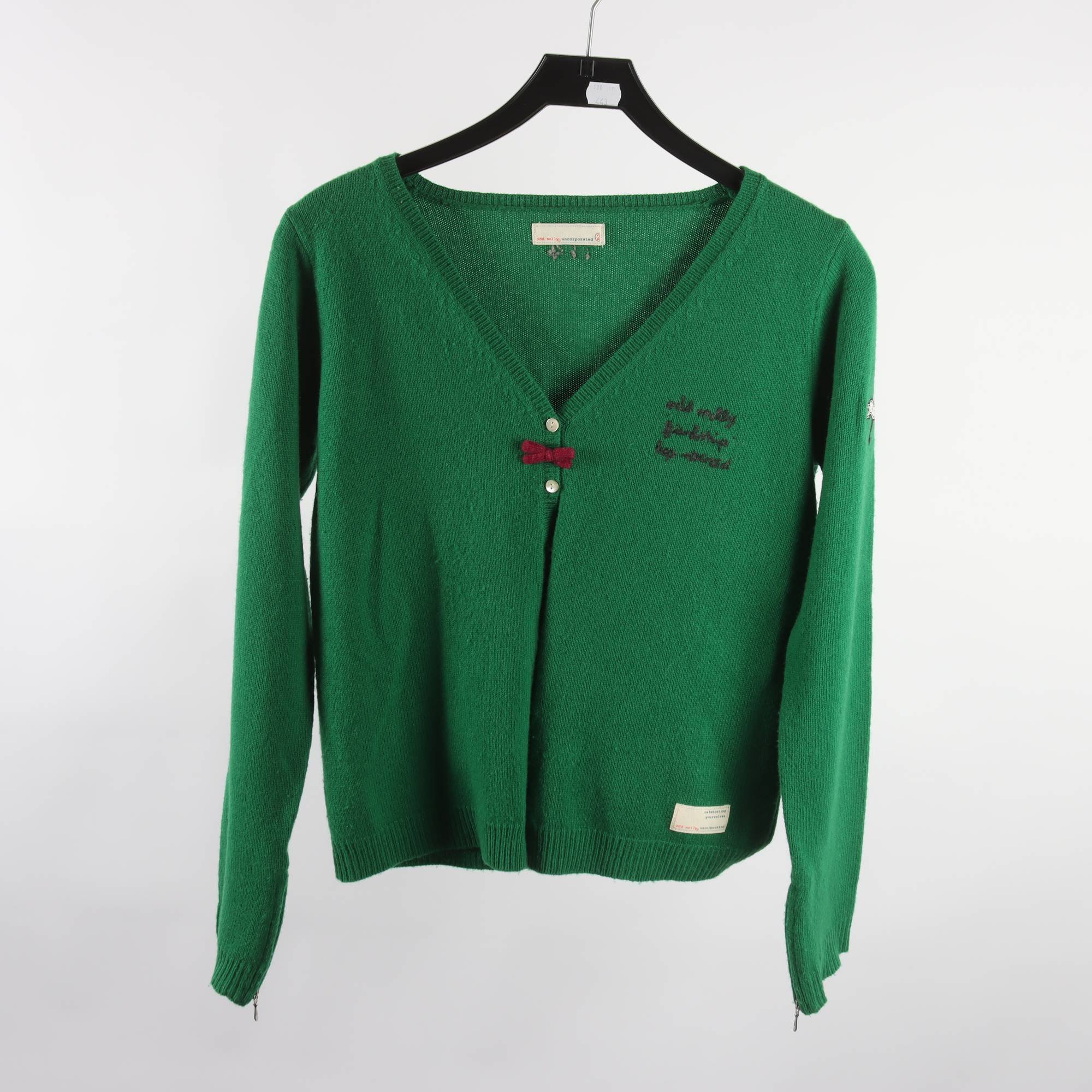 Kofta, Odd Molly, grön, 80% lammull, stl. M.