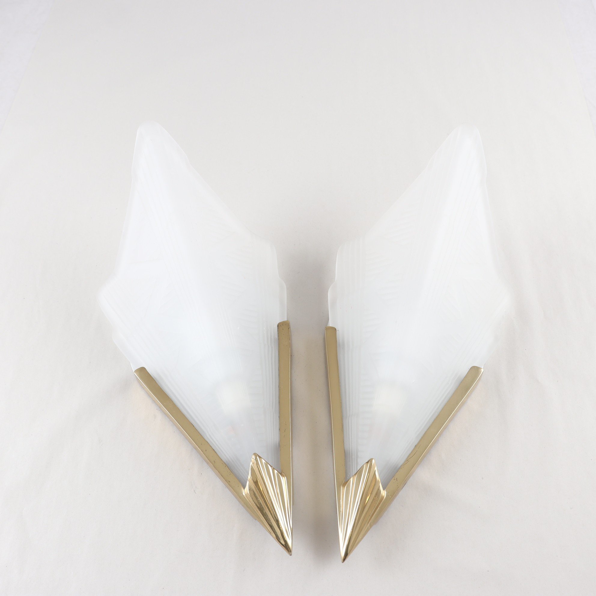 Vägglampor, IKEA, ”Lyrik”, mässing & glas. Samfraktas ej.