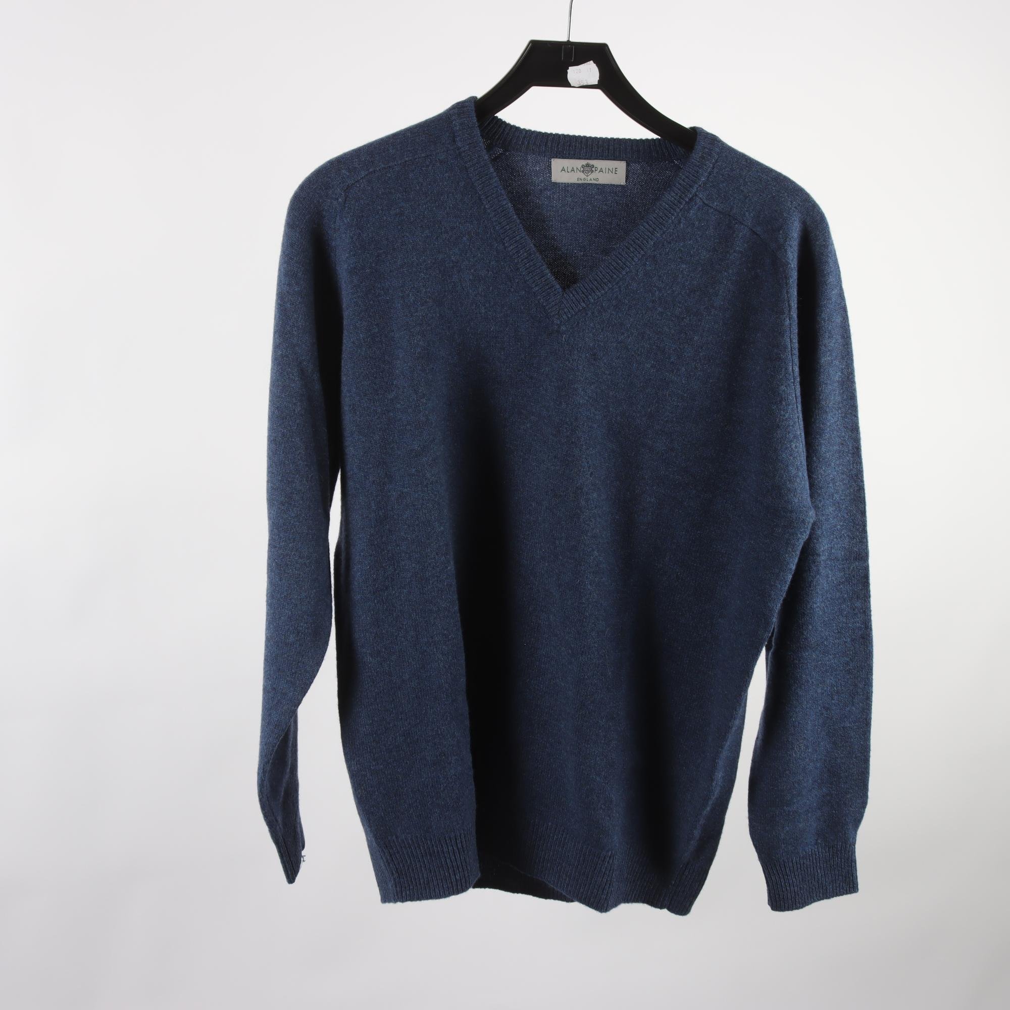 Tröja,Alan Paine, blå, 100% lammull, stl. 50.