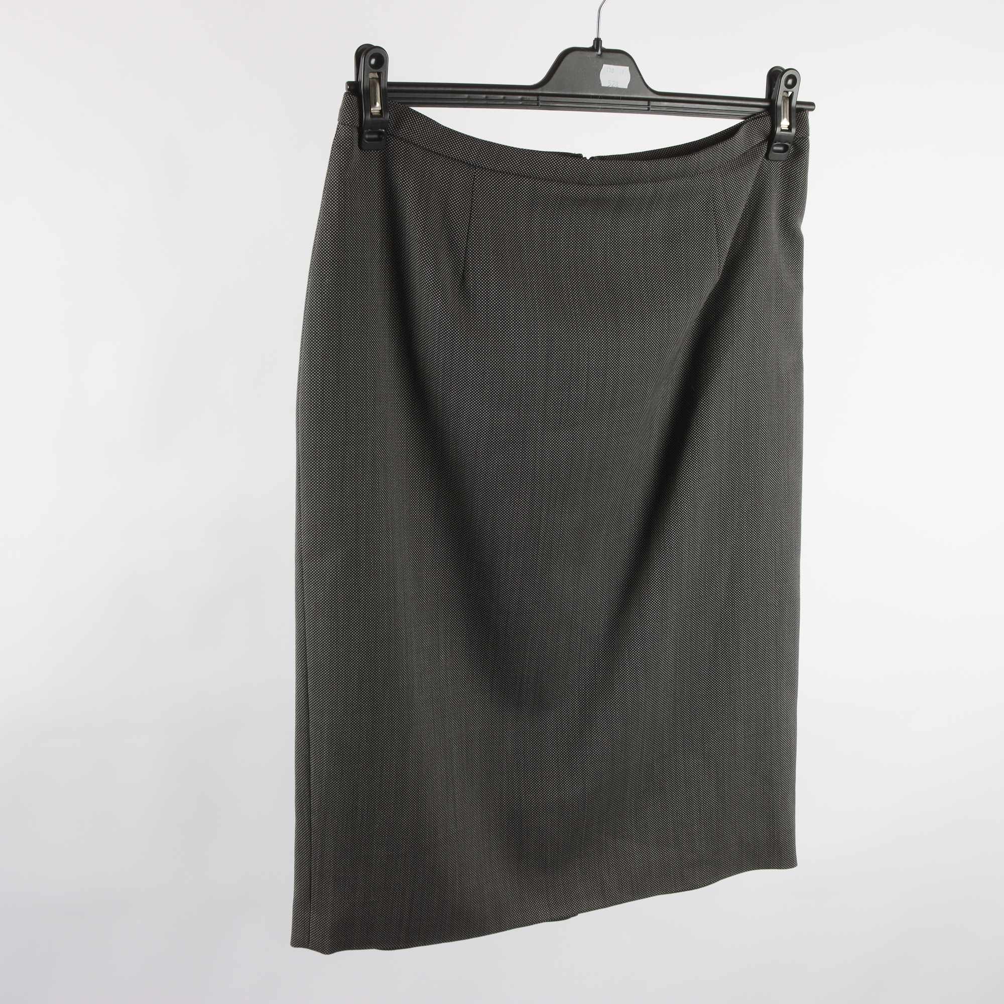 Kjol, MaxMara, svart, vit, ull, silke, stl. 42.