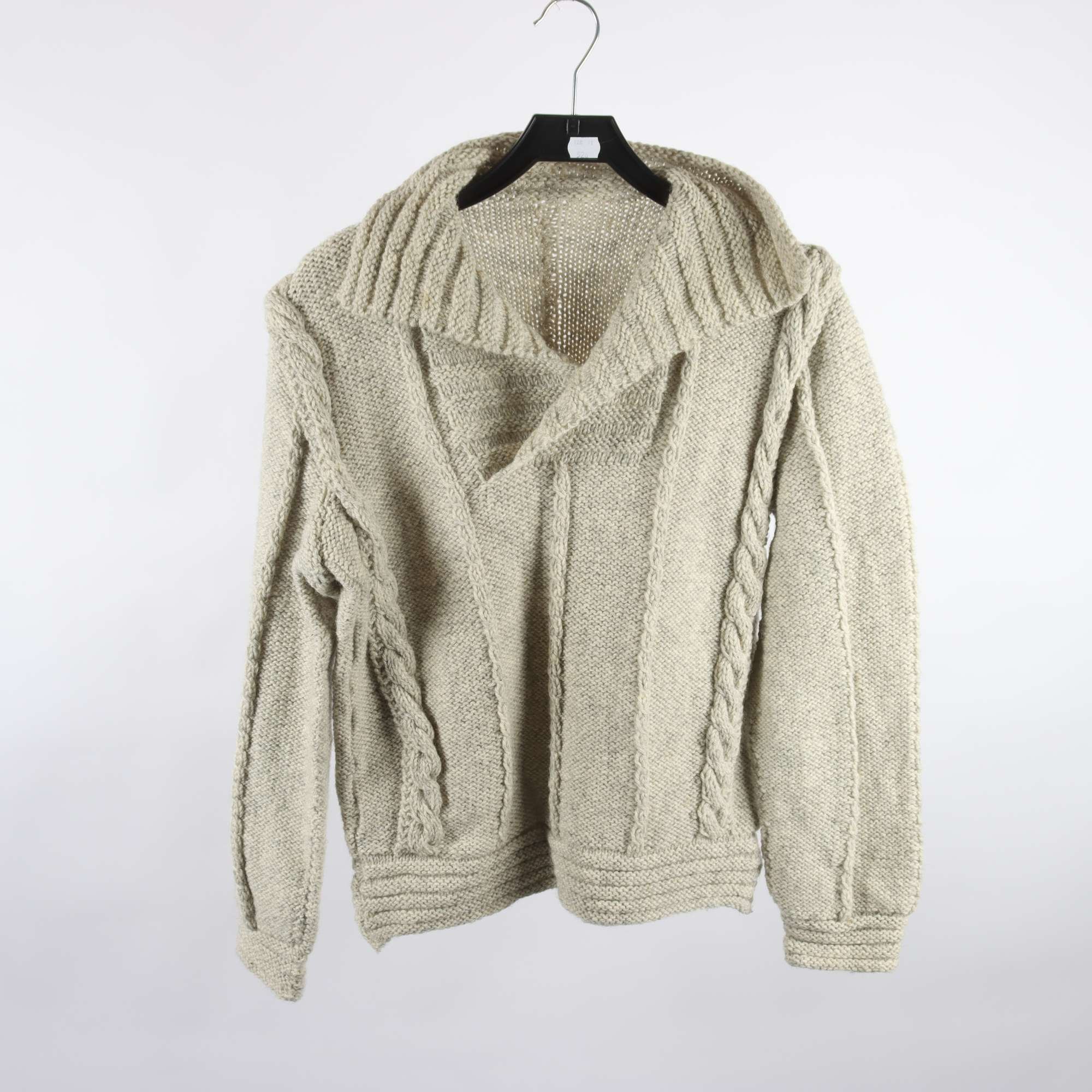 Tröja, Okänd, beigegrå, ull, stl. ca. S/M.