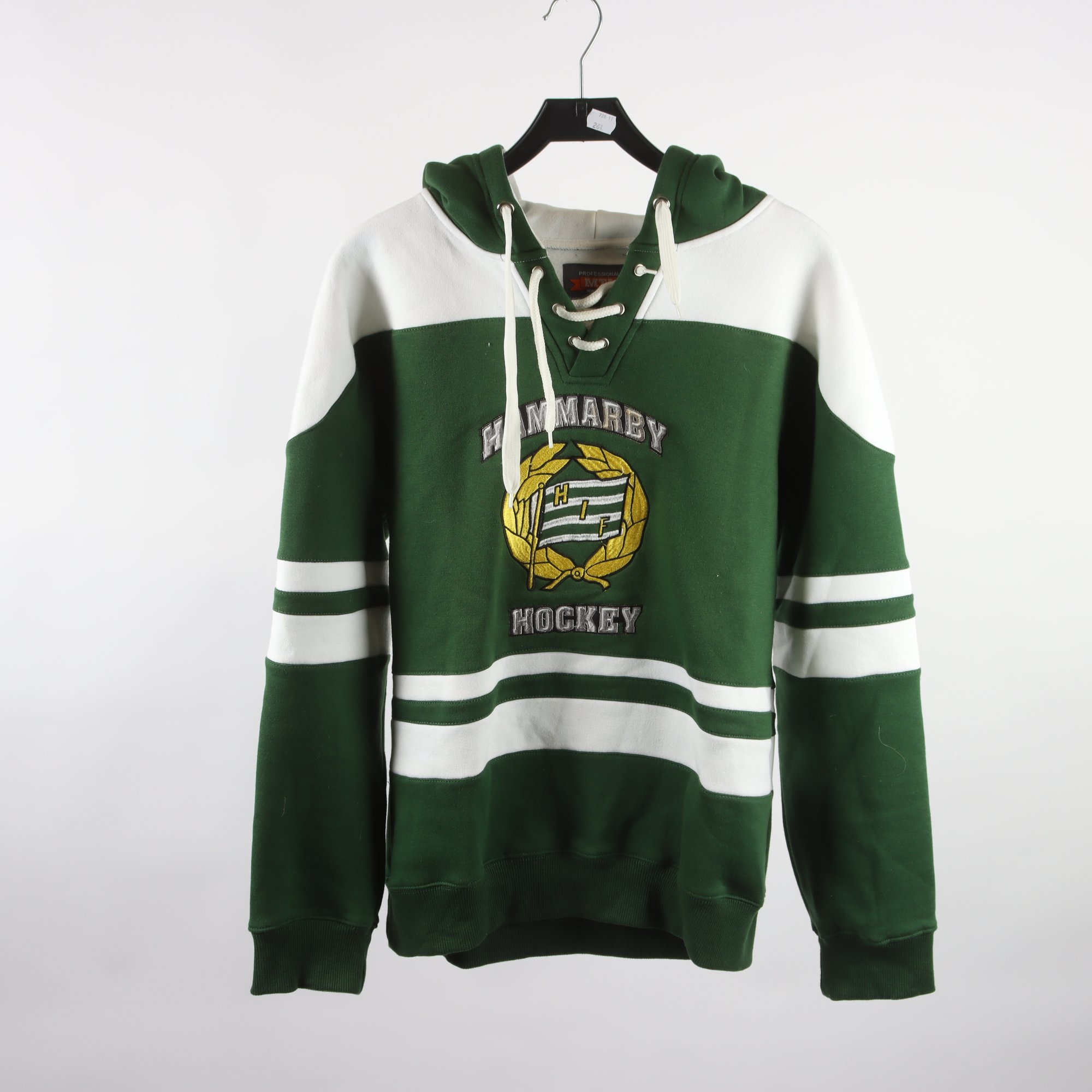 Sporthoodie, HIF Hammerby, grön, vit, stl. M