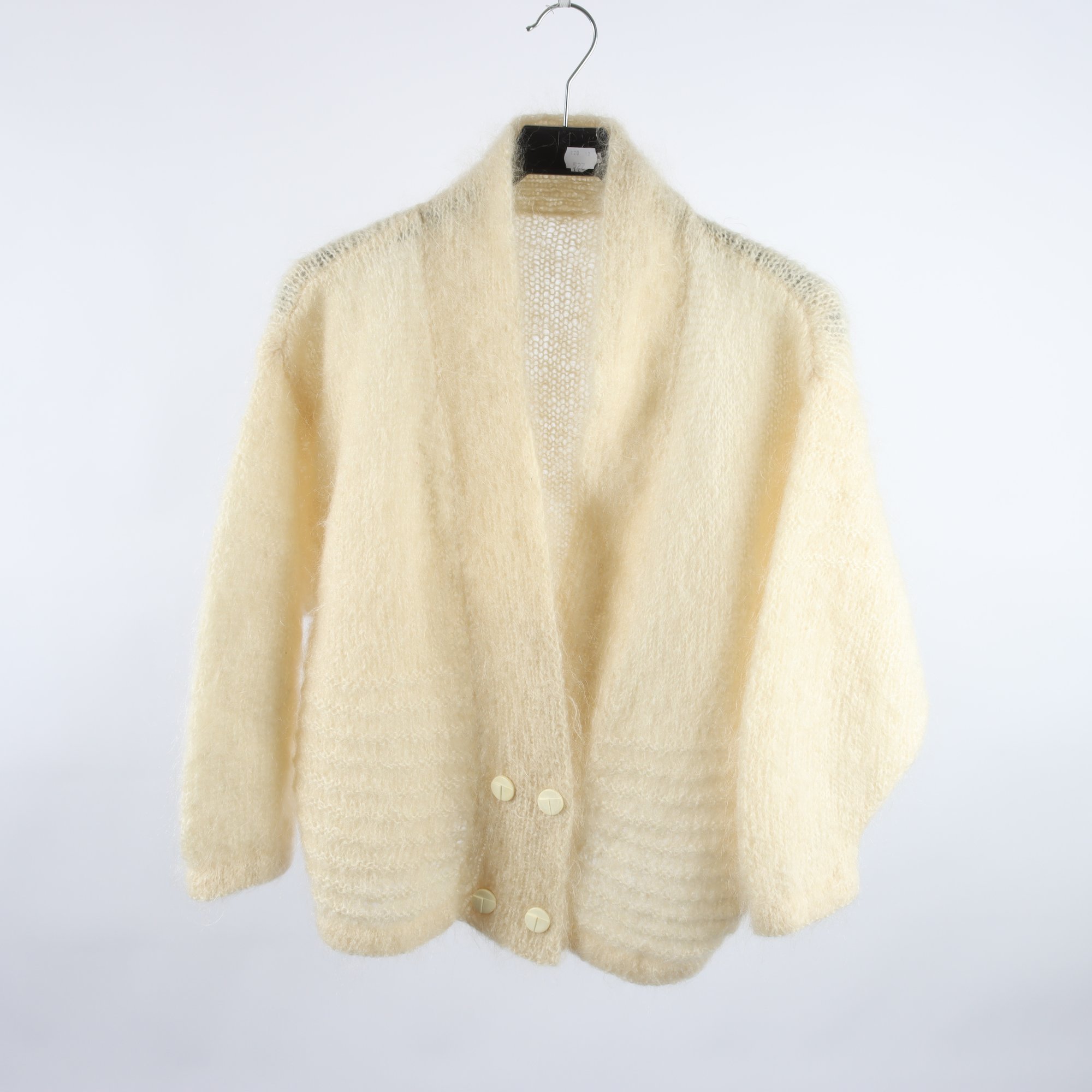 Kofta, Okänd, offwhite, ull, mohair, stl. ca. S/M.