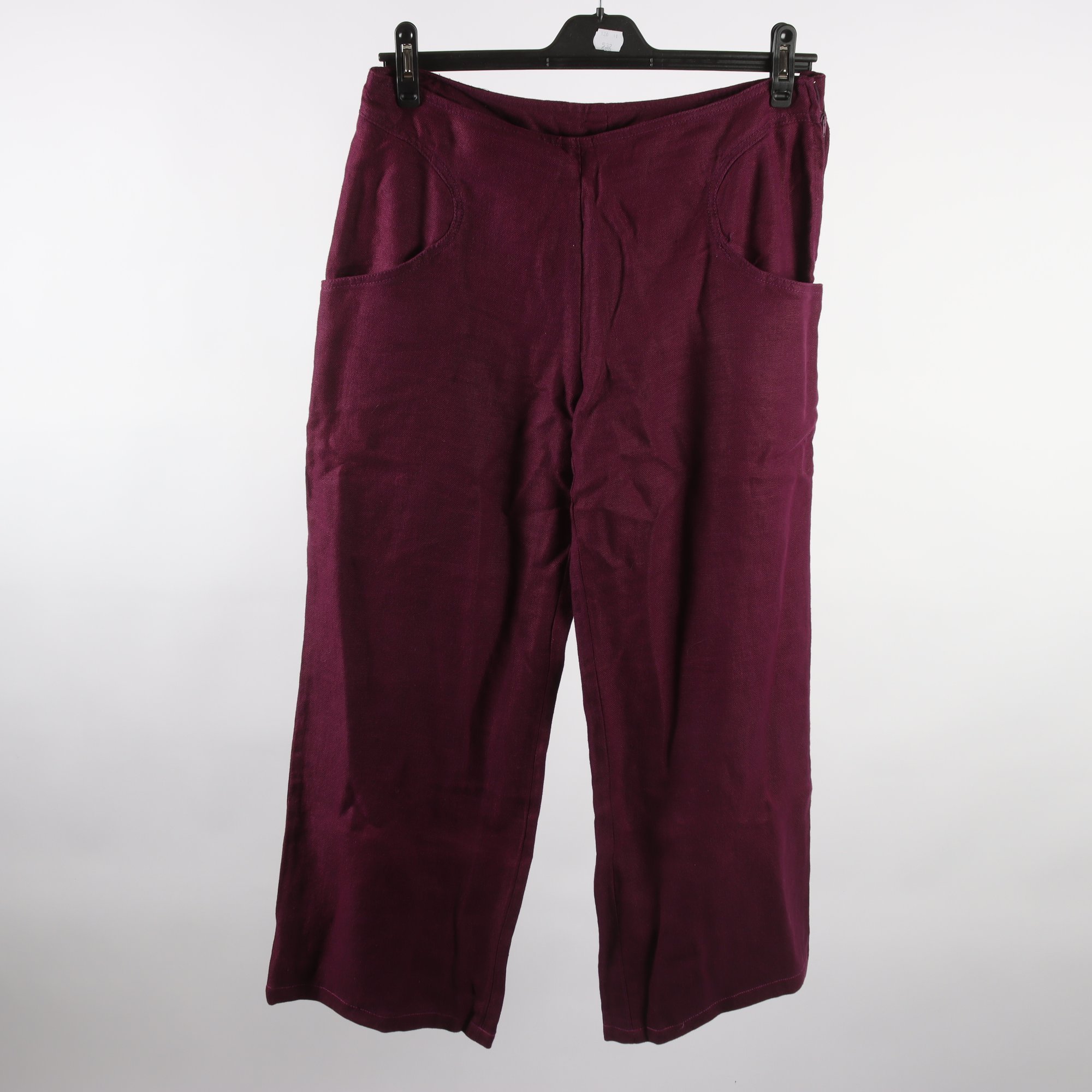 Byxor, K.U.S, vinröd, 100% lin, stl. 42.