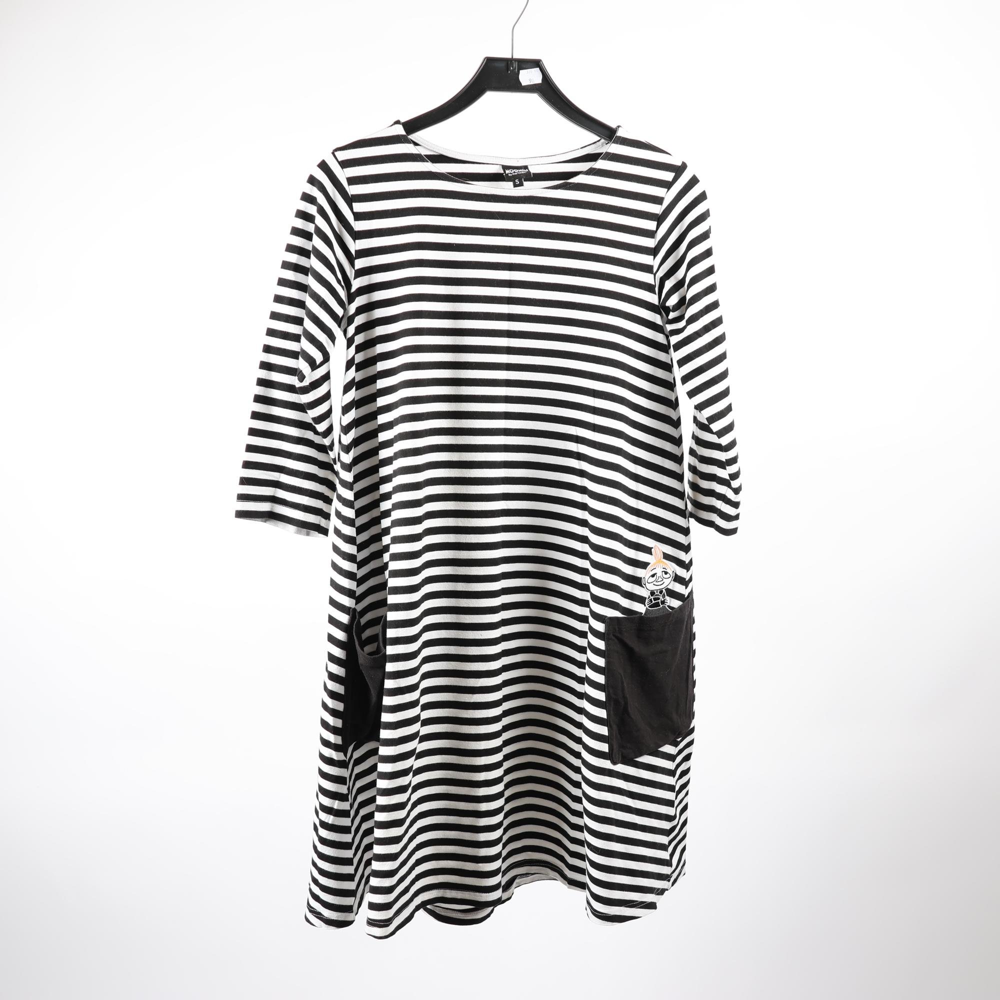 Klänning, Moomin, svart, vit, randig, stl. S