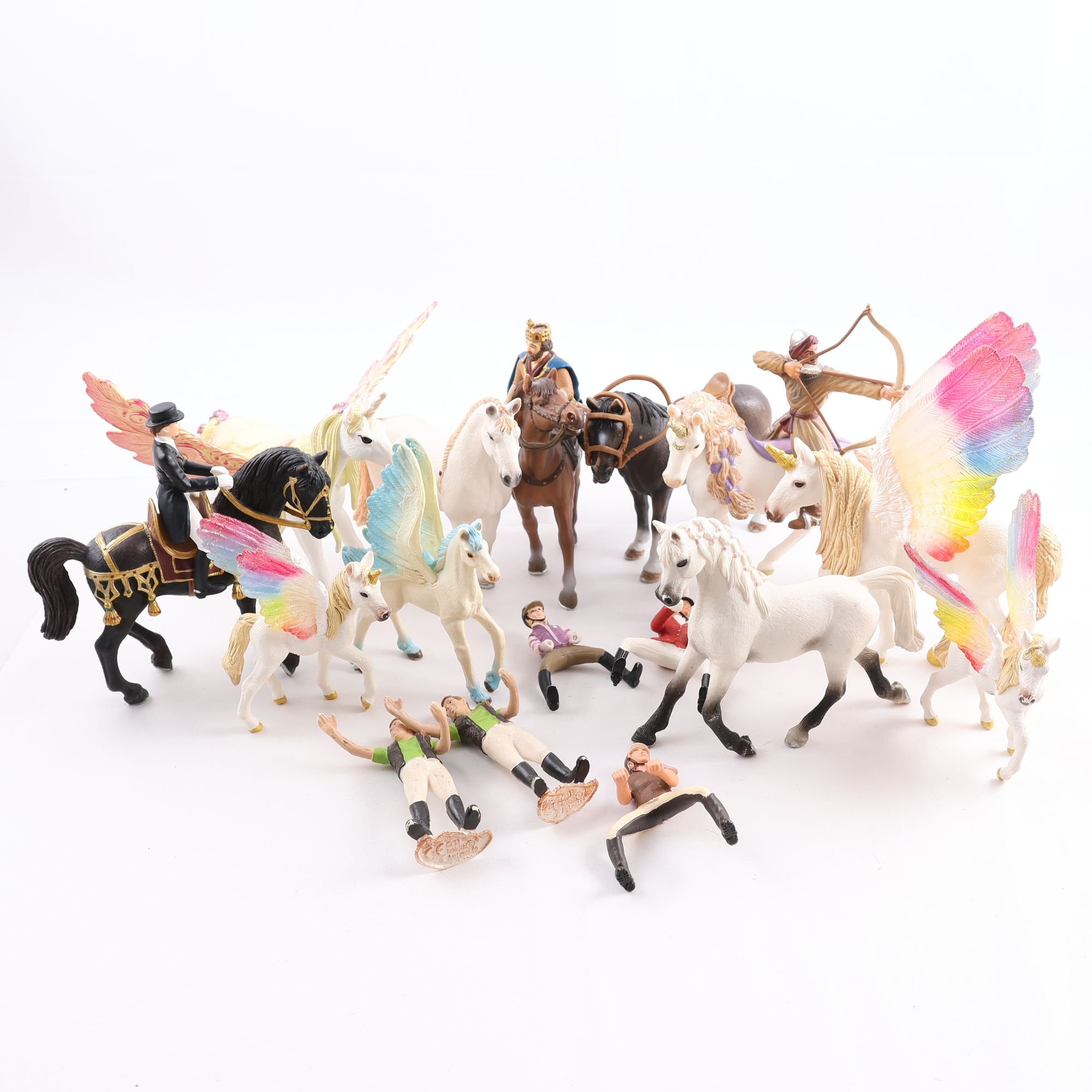 Hästar, Schleich, hästar med figurer, blandat.