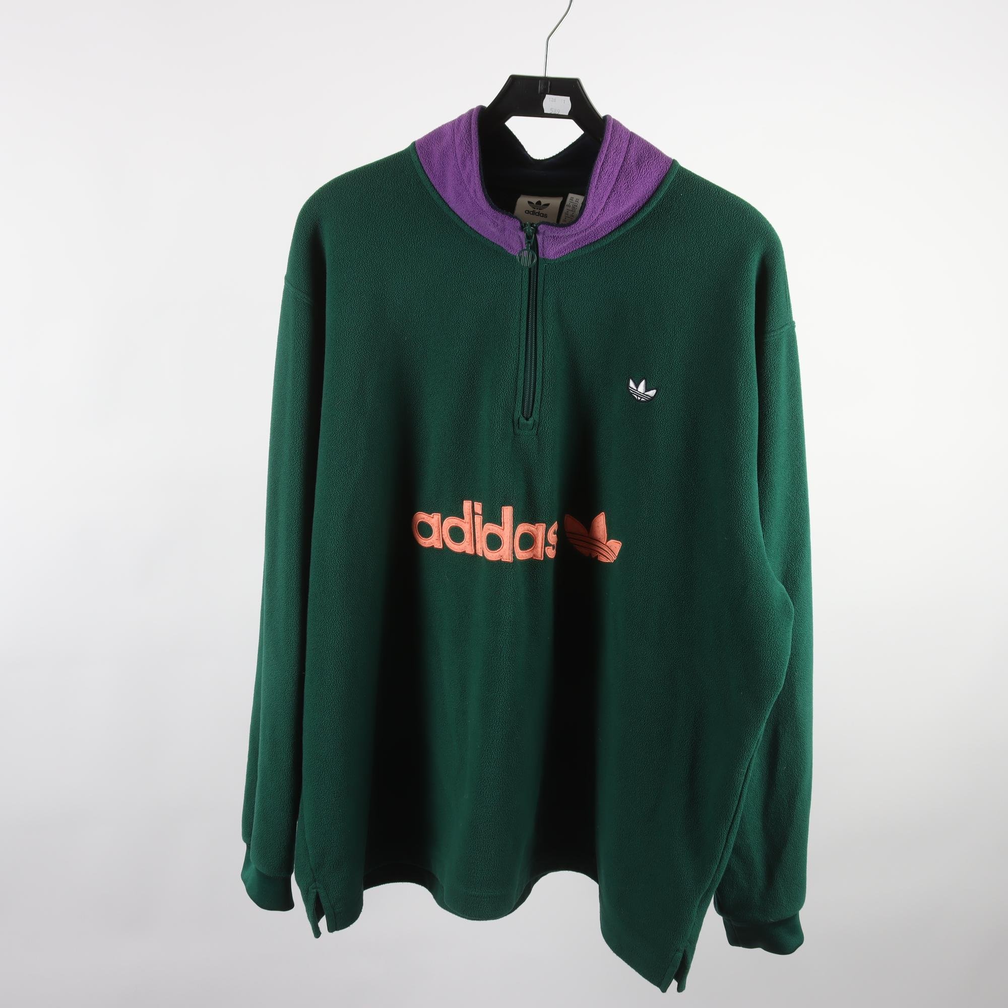 Fleecetröja, Adidas, grön, lila, stl. 2XL.