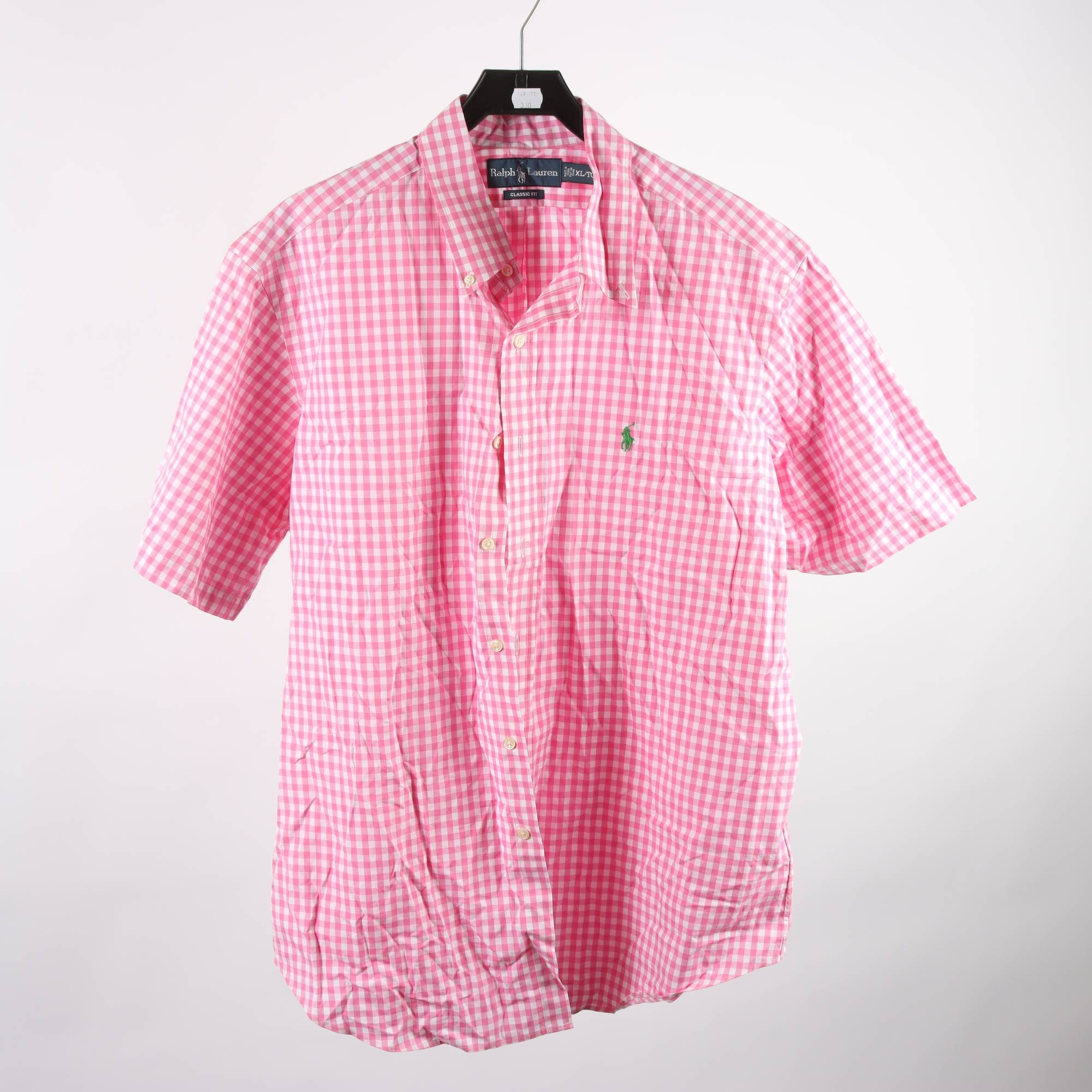 Skjorta, Ralph Lauren, rutig, vit, rosa, stl. XL.