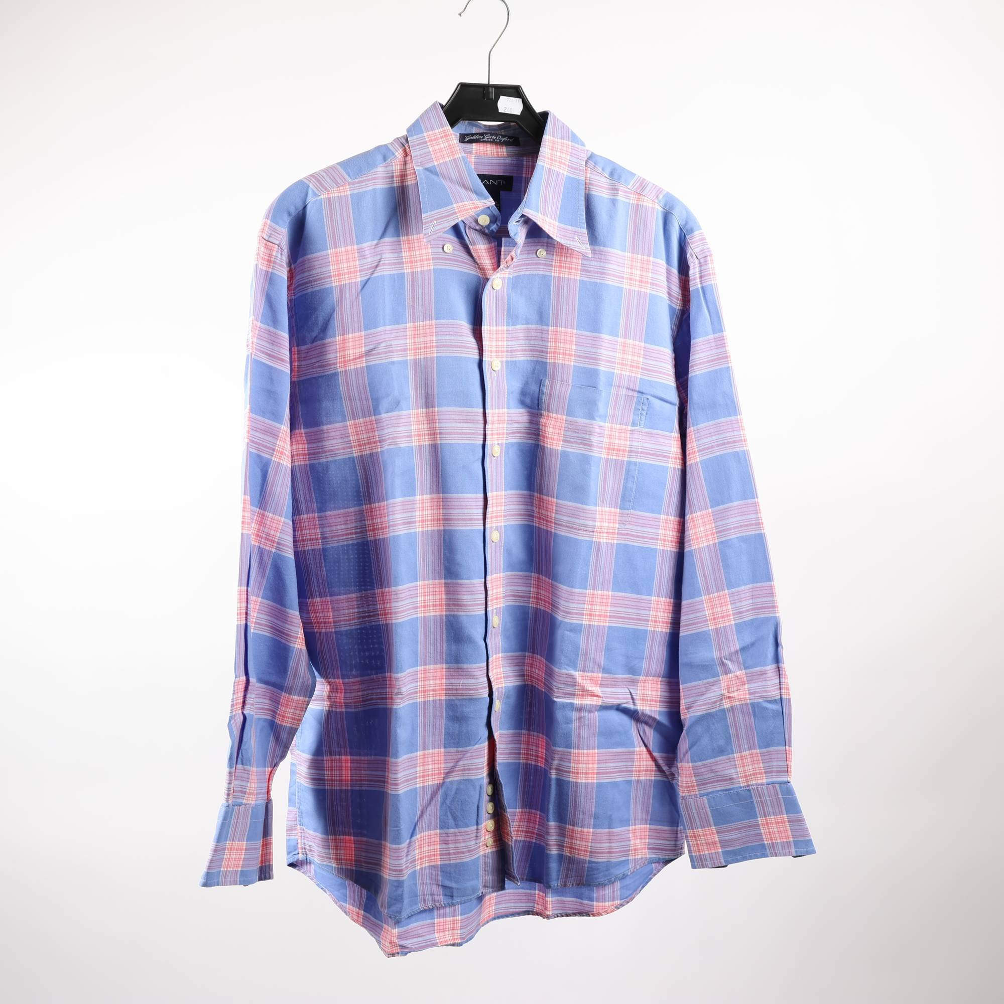 Skjorta, Gant, blå, rutig, stl. L