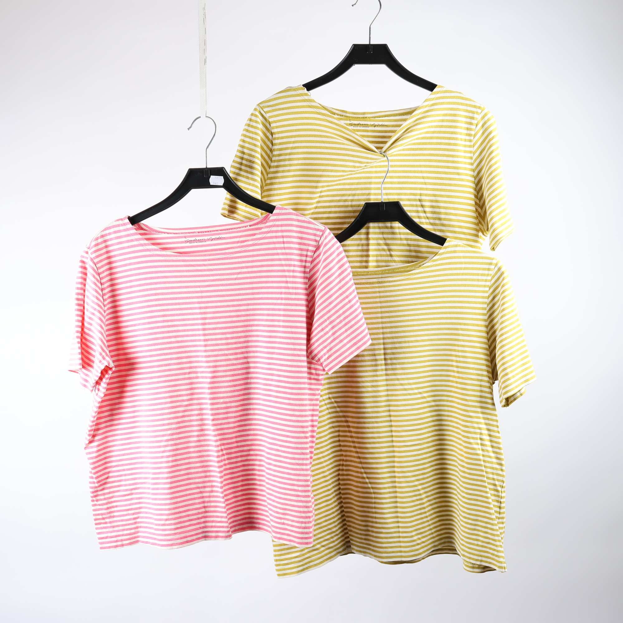 Tröja 3-pack, Gudrun Sjödèn, rosa, grön, randig, stl. L