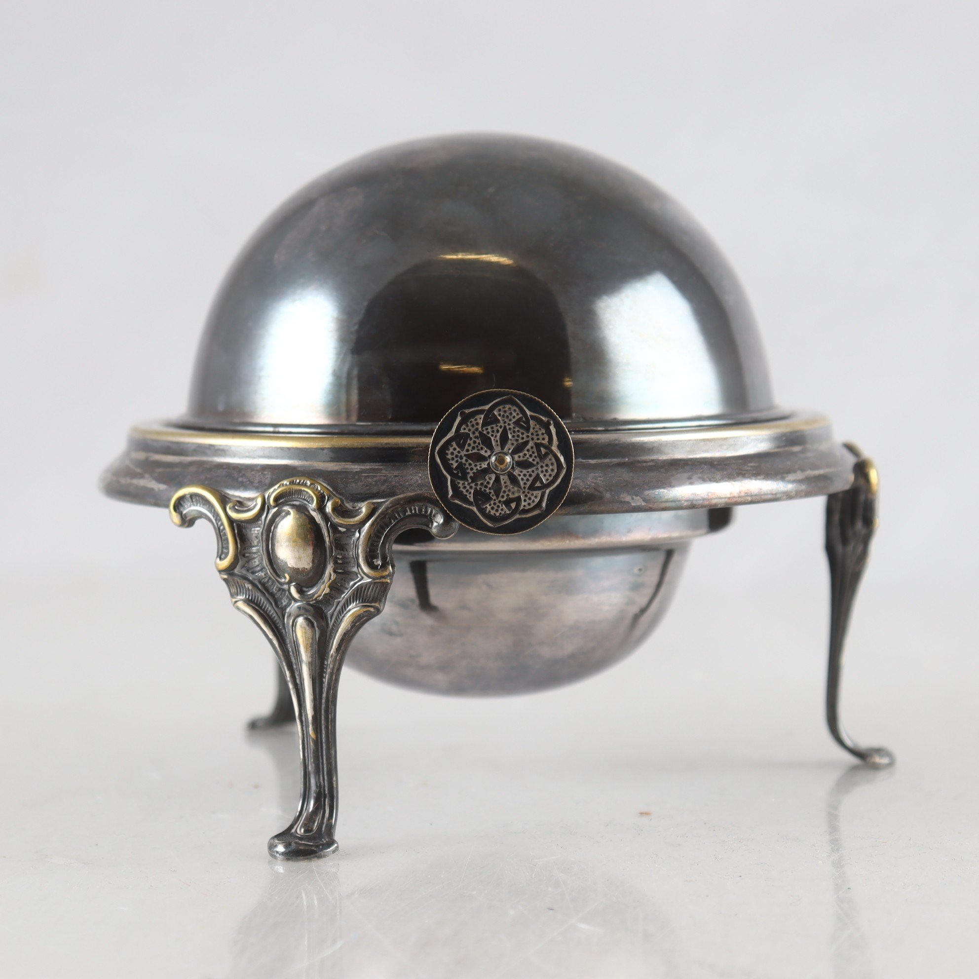 Kaviarskål, nysilver.