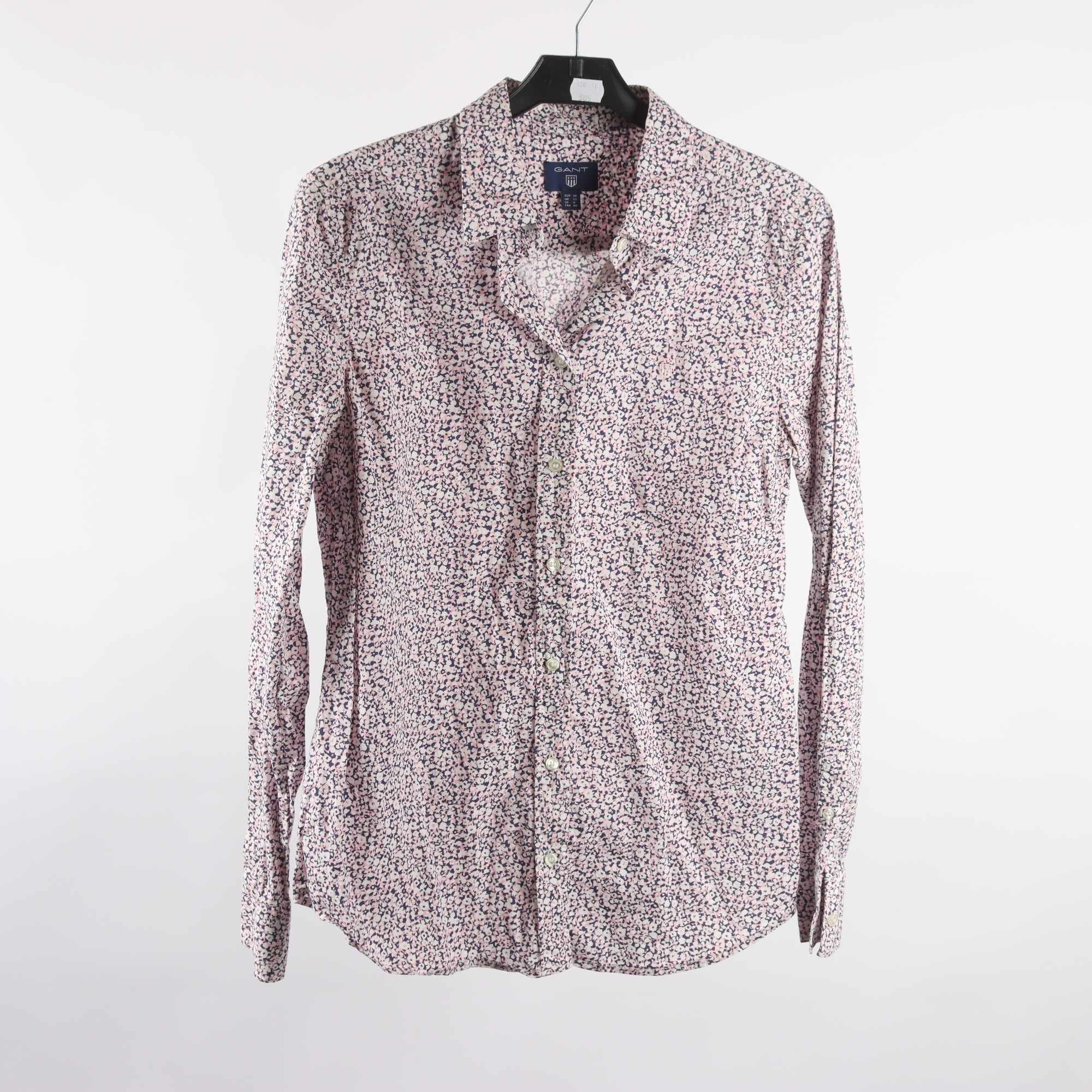 Blus, Gant, mönstrad, lila, rosa, stl. 38.