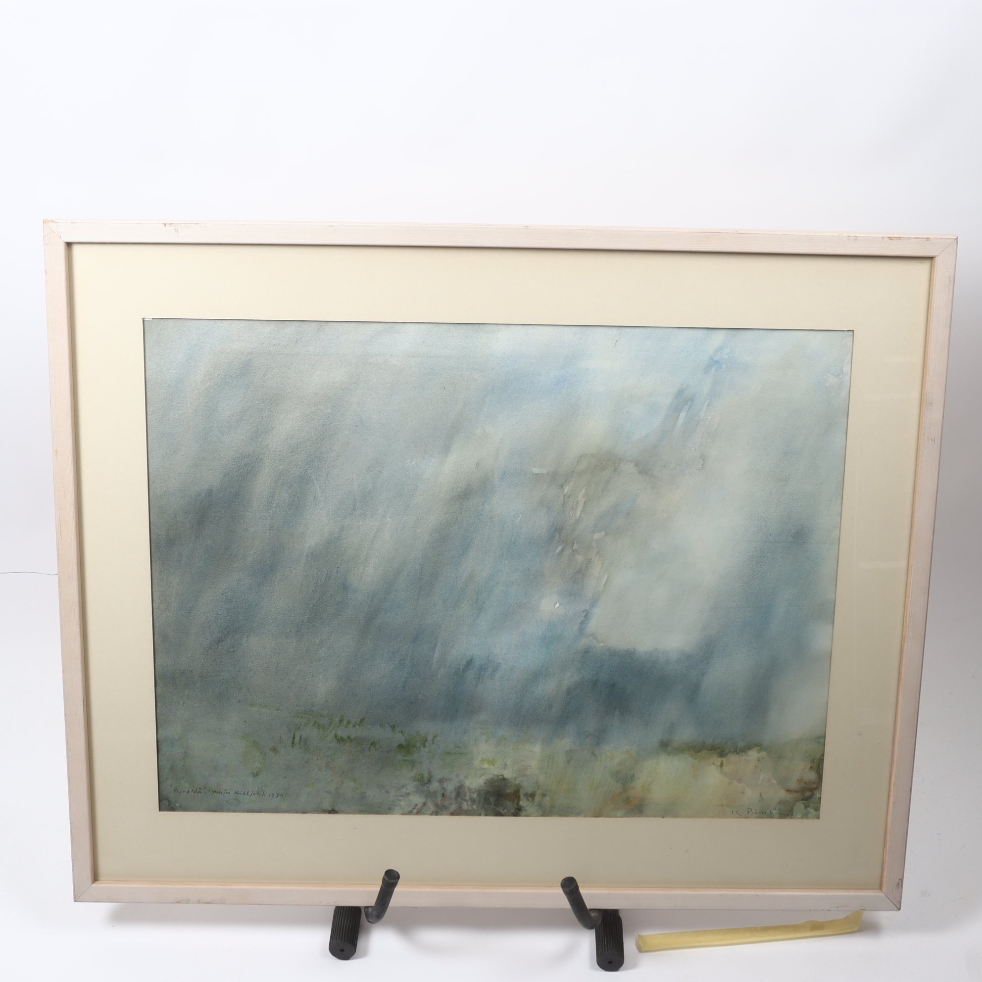 Akvarell, ”Regnridå”, Kaj Piehl (1921-2000), sign. 1979. Endast avhämtning.