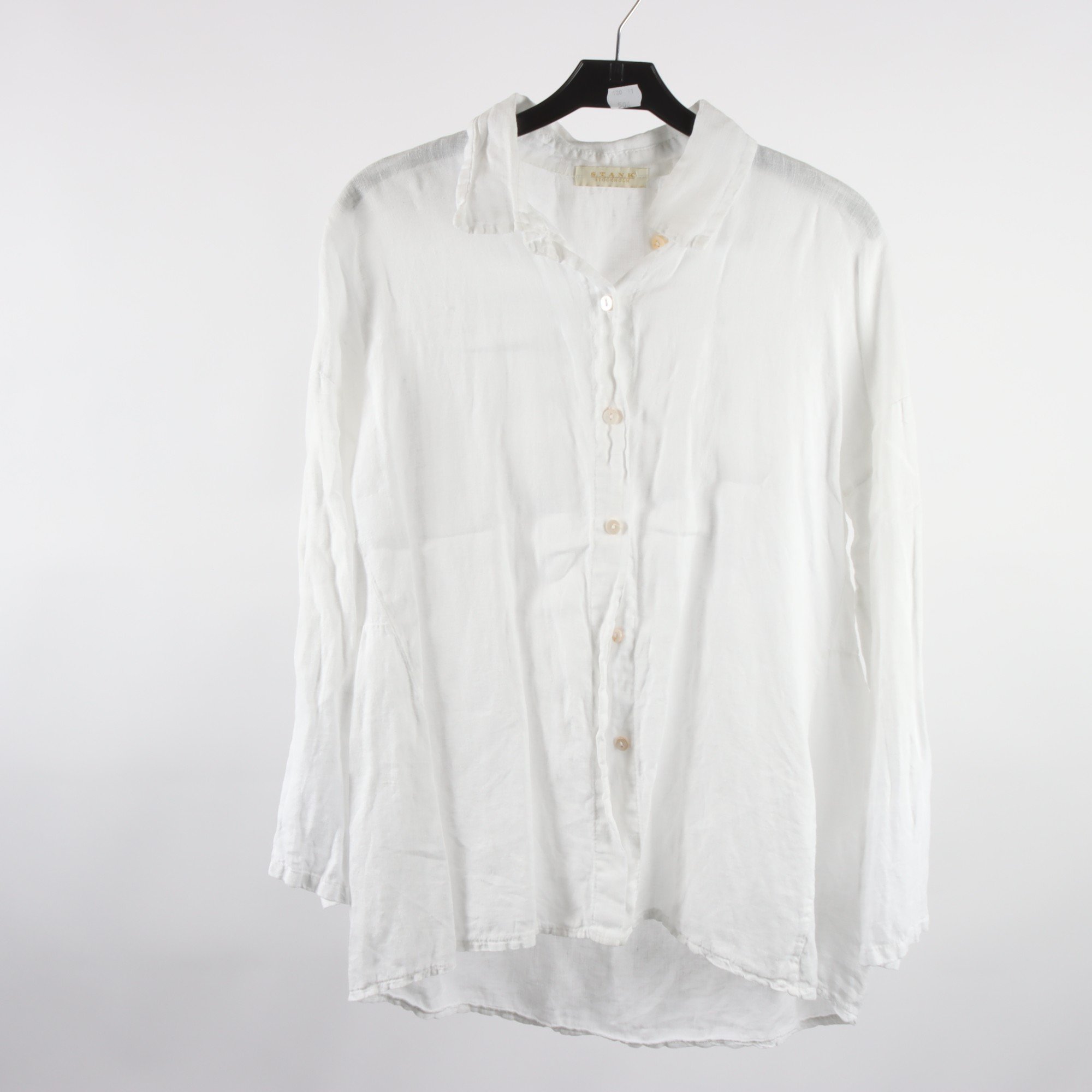 Blus, Stank, vit, 100% lin, stl. ca. S/M.