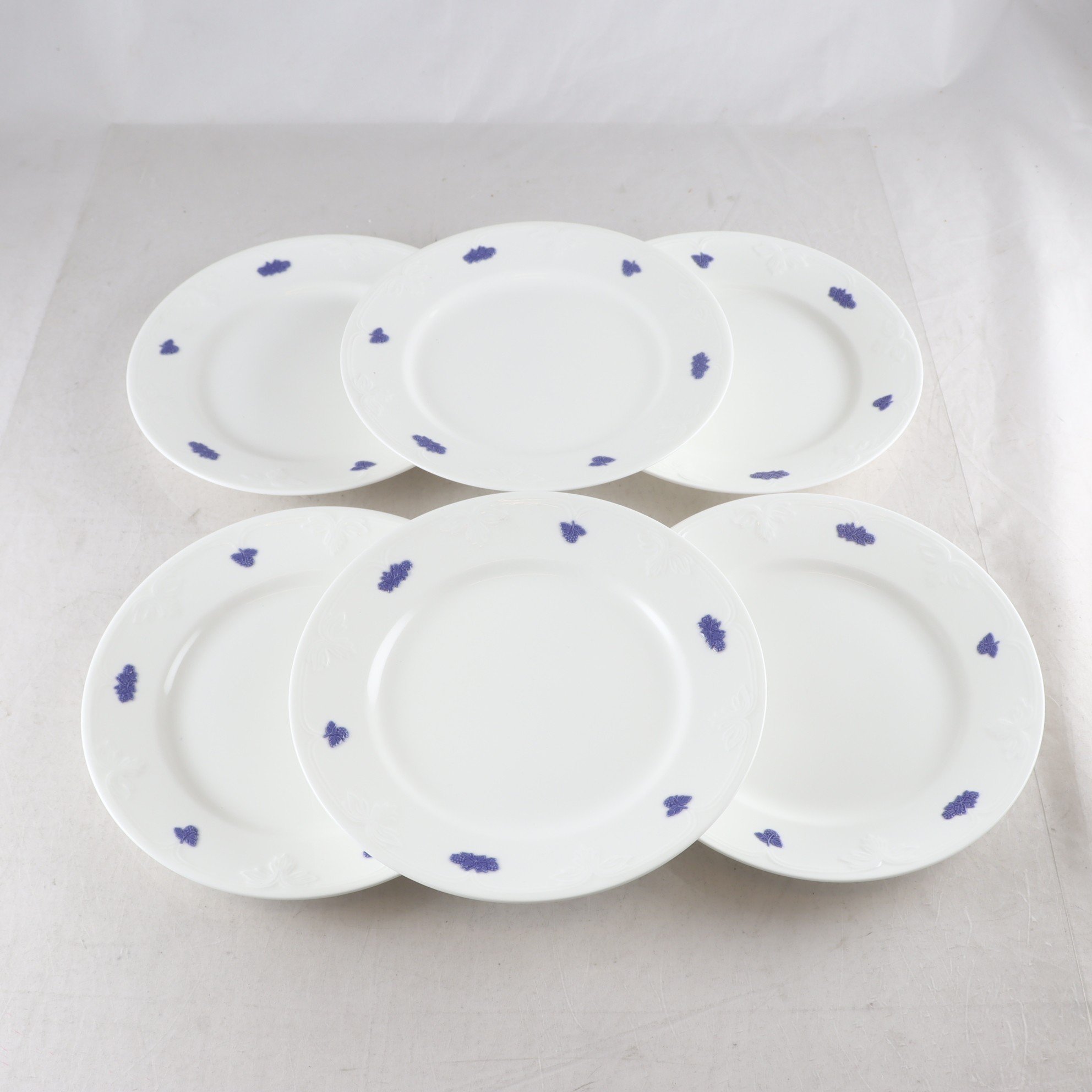 Tallrikar, Rörstrand, ”Blå Blom”, mattallrik stor, 6 st. Samfraktas ej