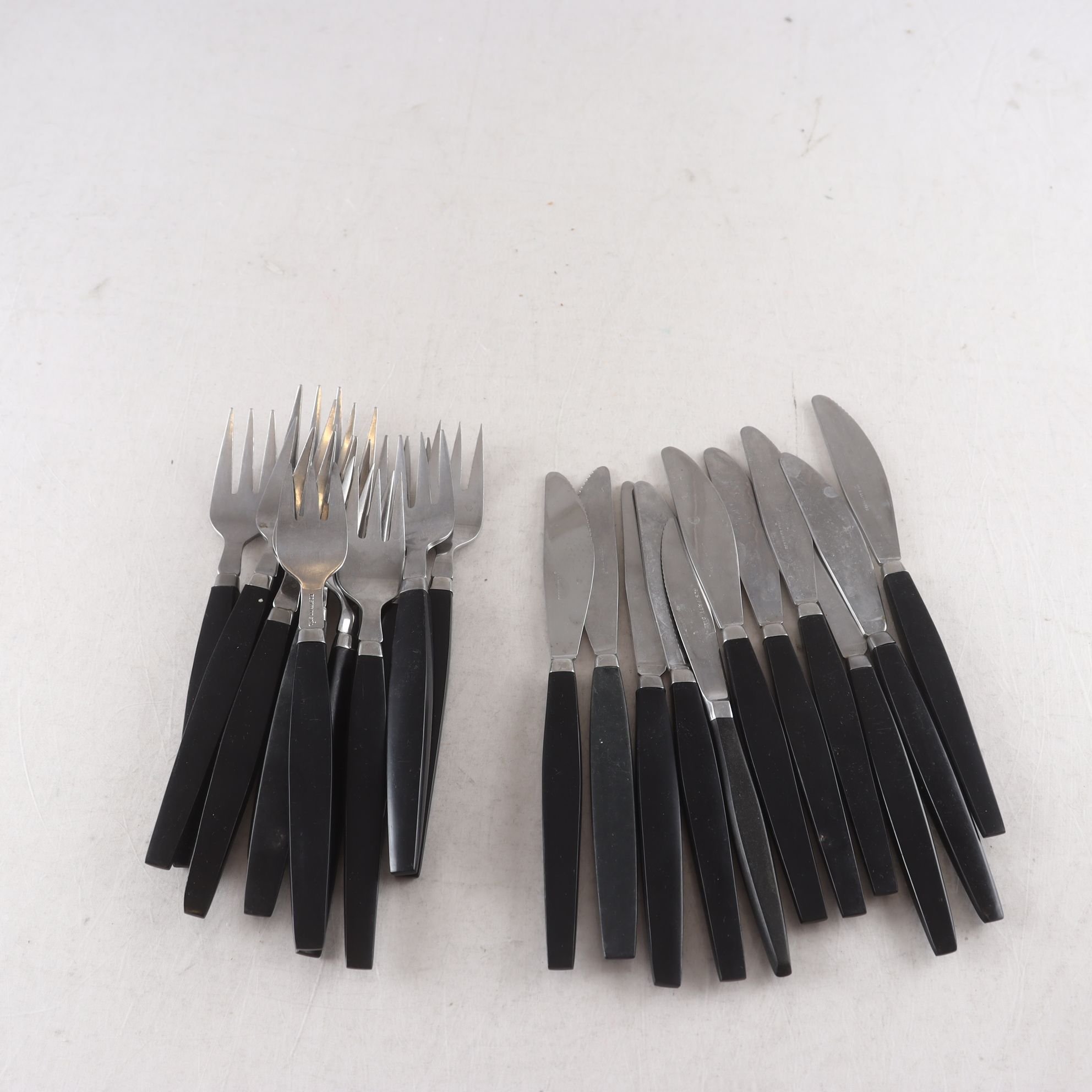 Bestick, 50/60-tal, rostfritt stål & bakelit, 23 del.